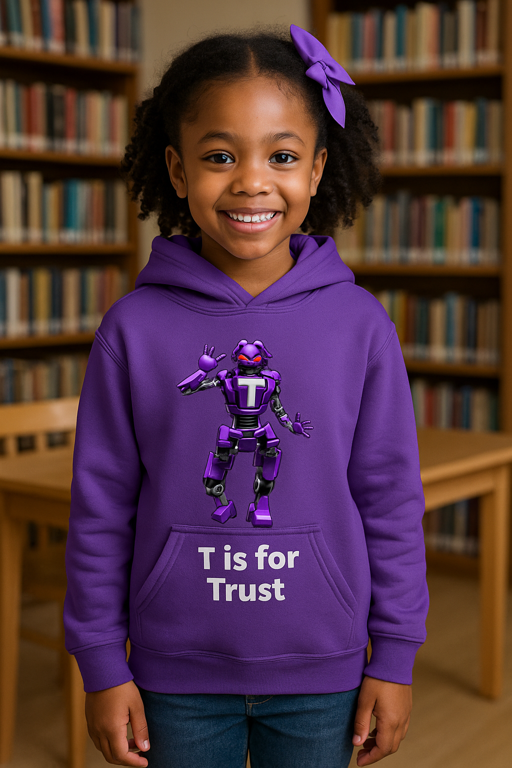 Youth Hooded Sweatshirt - T is for Trust, Game Night Gear, Trendy Hoodie for Kids, Fun Casual Wear, Birthday Gift, Everyday Comfort