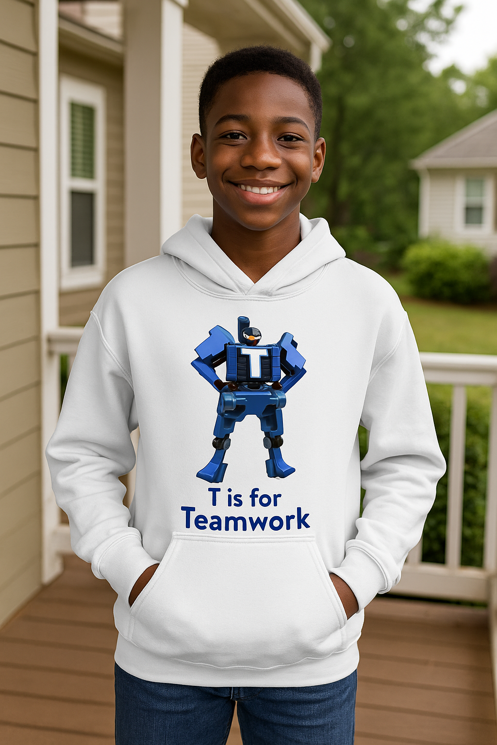 Youth Teamwork Hoodie - Motivational Sweatshirt for Kids, Fun Gift for Students, Back to School Style, Team Spirit Apparel, Cozy Hoodie