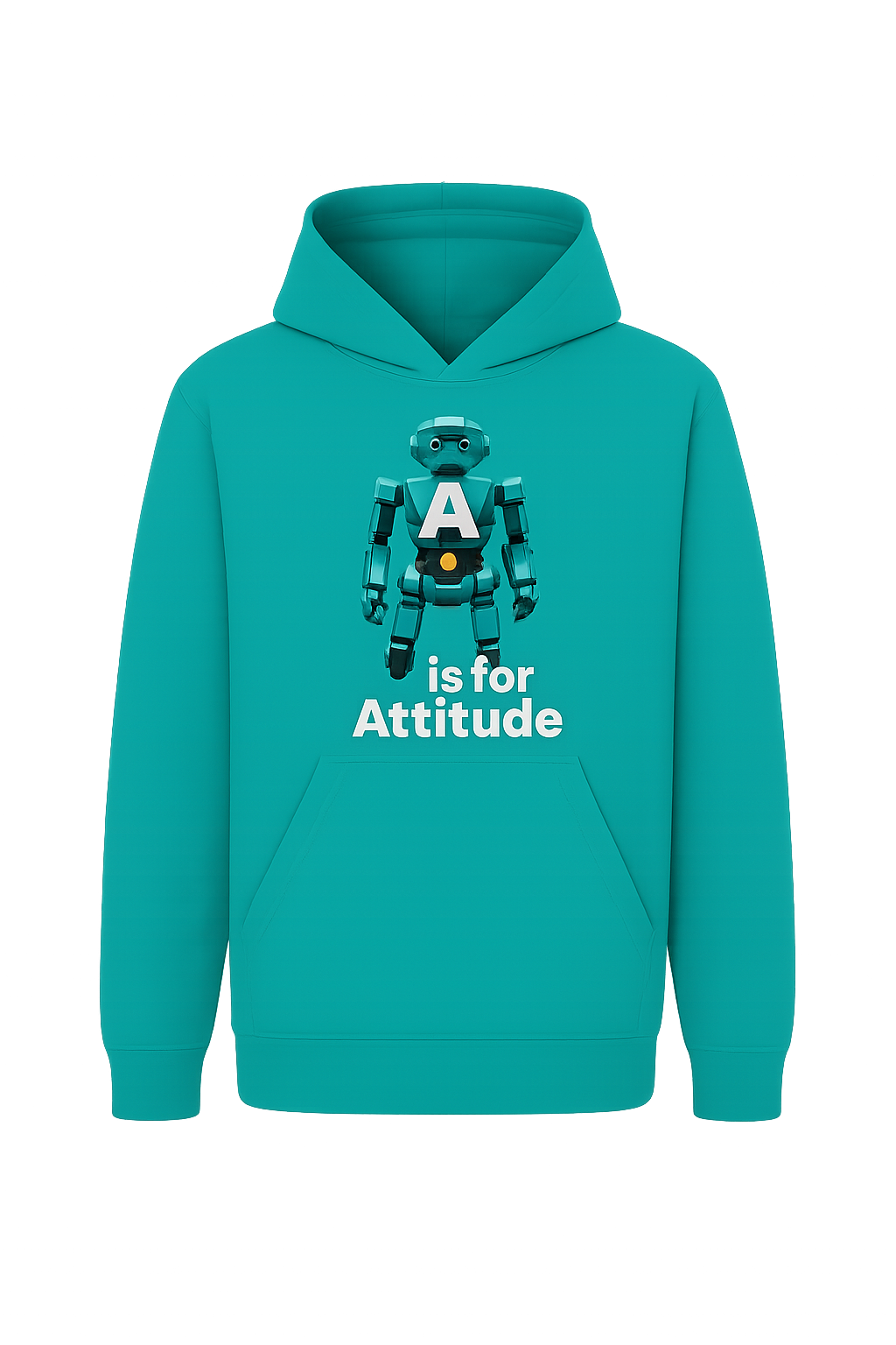 Skills Tutelage Unisex Robot Attitude Hoodie, Cool Sweatshirt, Gift for Teens, Fun Casual Wear, Birthday Present, Graphic Hoodie