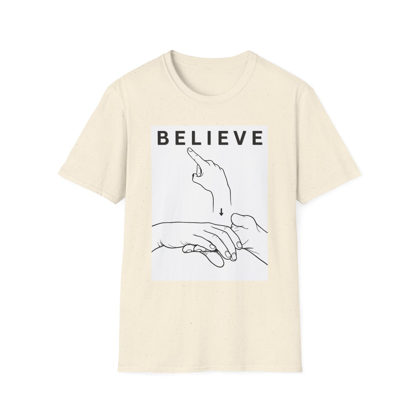Believe Minimalist T‑Shirt — Inspirational Hand‑Line Art Tee