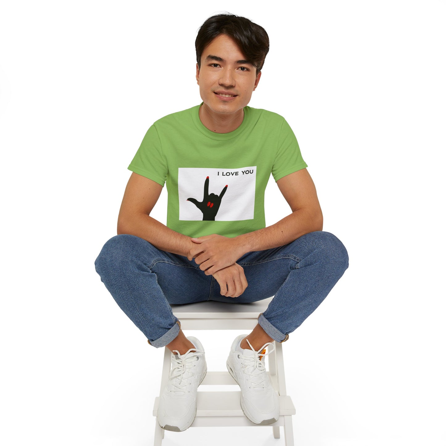 Unisex Ultra Cotton Tee "I LOVE YOU" Sign Language Hand
