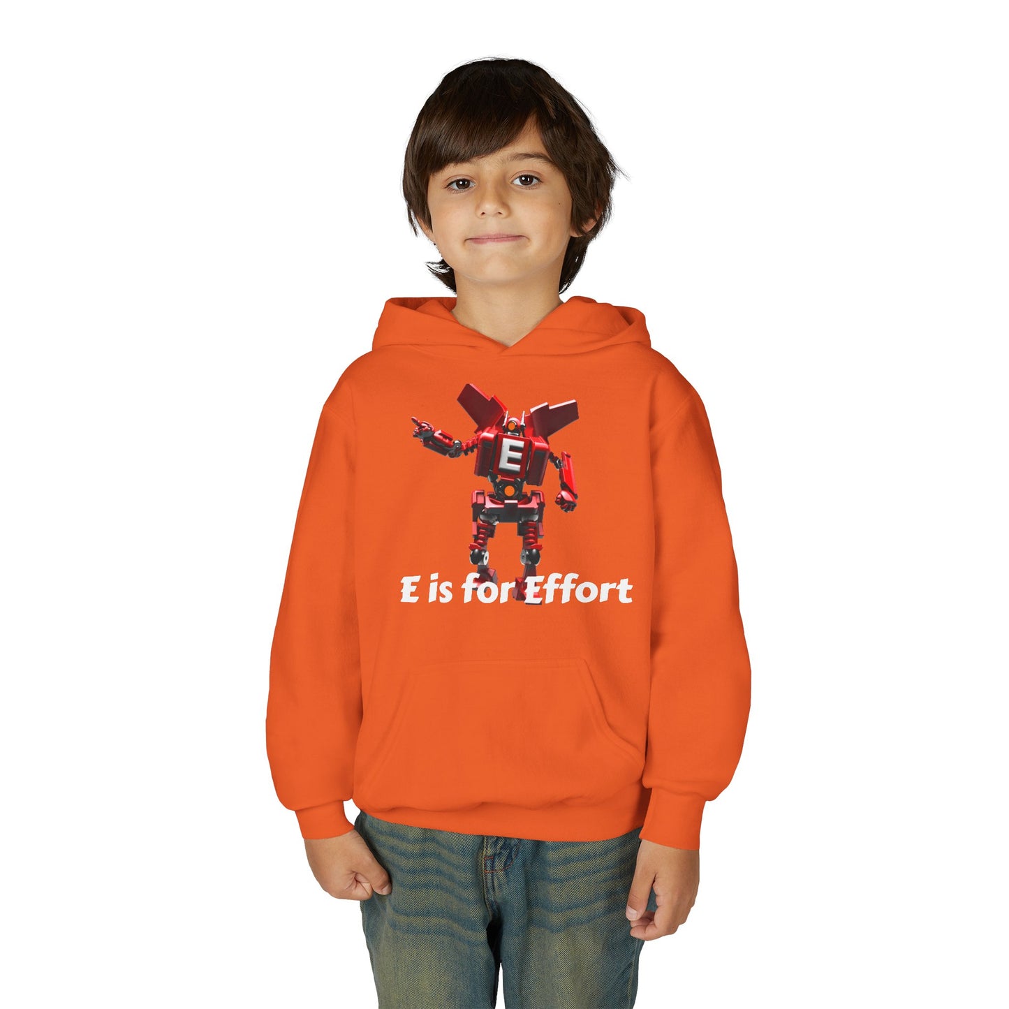Unisex E= Effort Robot Graphic Hoodie, Cool Sweatshirt , Trendy Gift for Teens, Gaming Apparel, Casual Wear, Birthday Gift