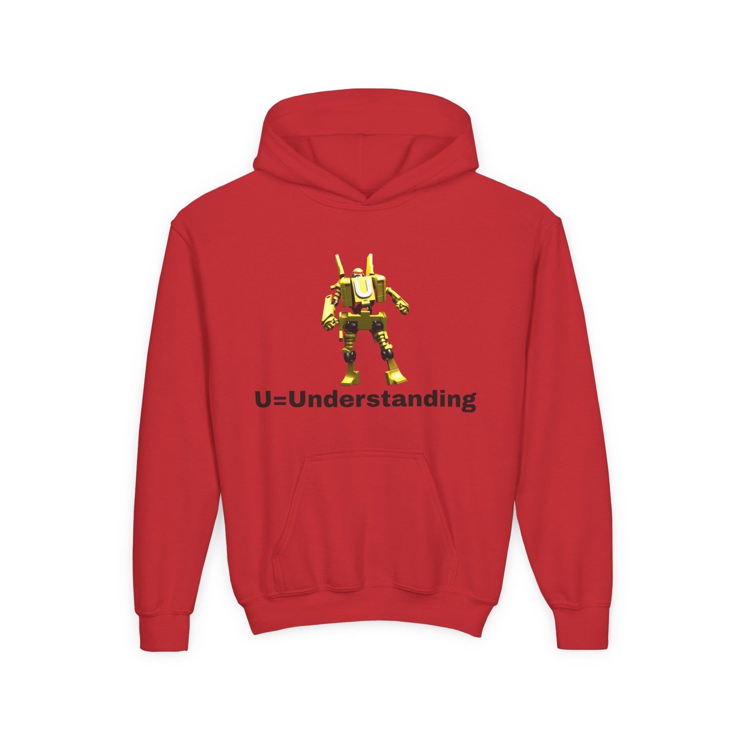 Unisex Robot U=  Understanding Hoodie, Sweatshirt, Graphic Pullover, Casual Wear, Gift for Boys and Girls, School Spirit Apparel
