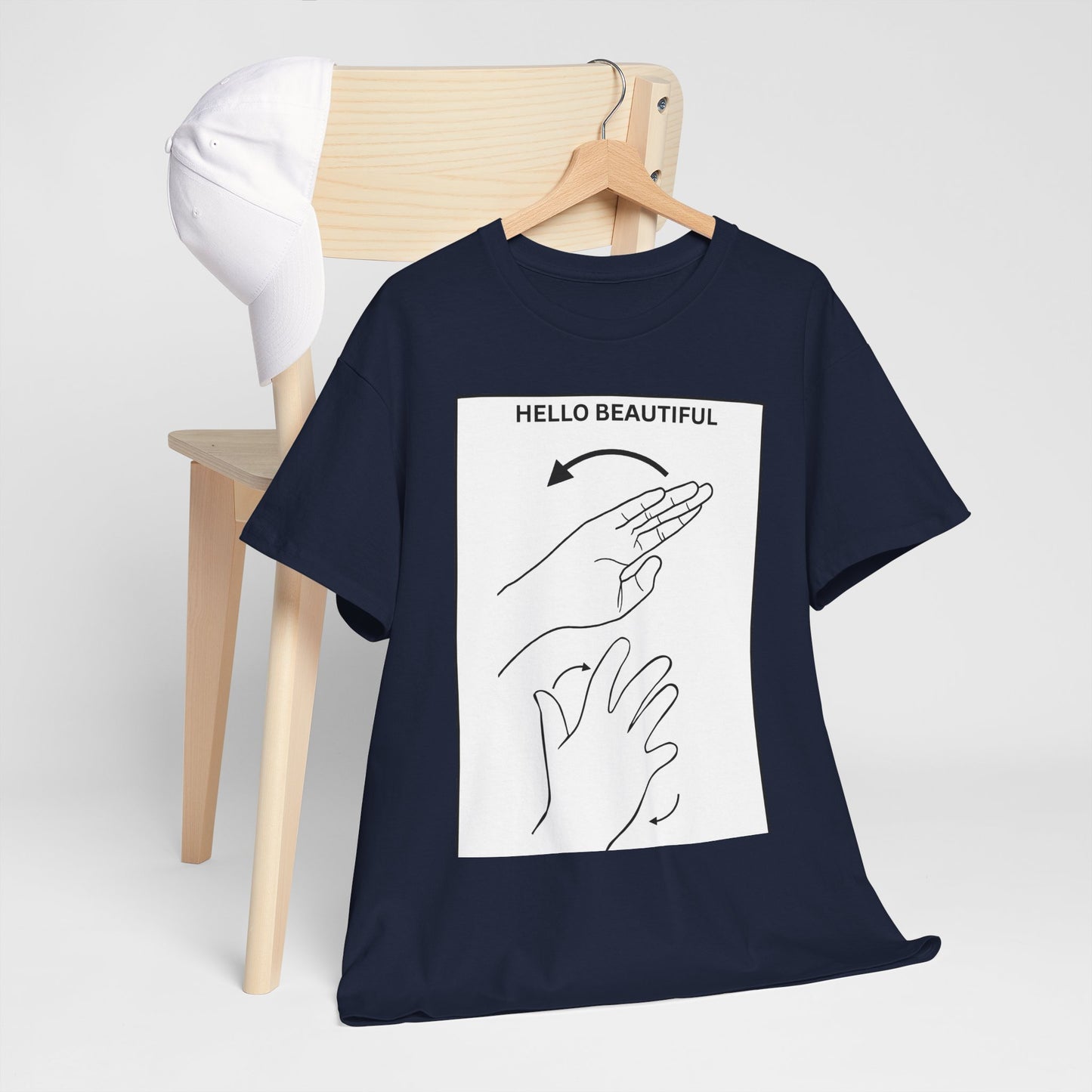 Hello Beautiful Sign Language T-Shirt — ASL Floral Graphic Tee