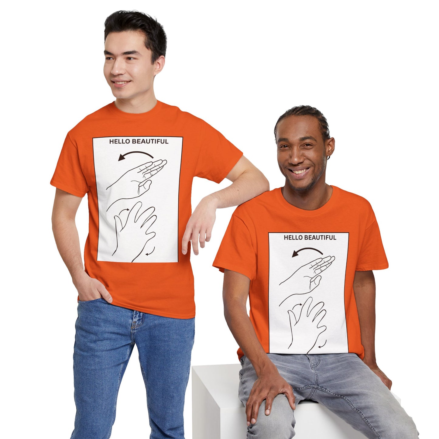 Hello Beautiful Sign Language T-Shirt — ASL Floral Graphic Tee