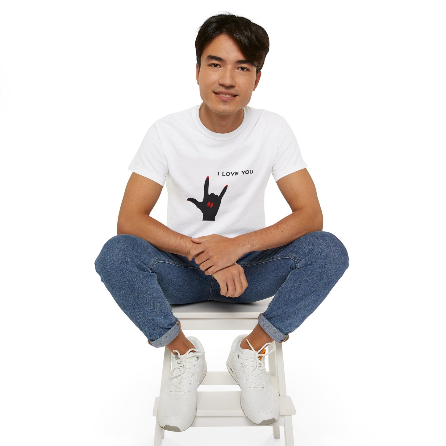 Unisex Ultra Cotton Tee "I LOVE YOU" Sign Language Hand
