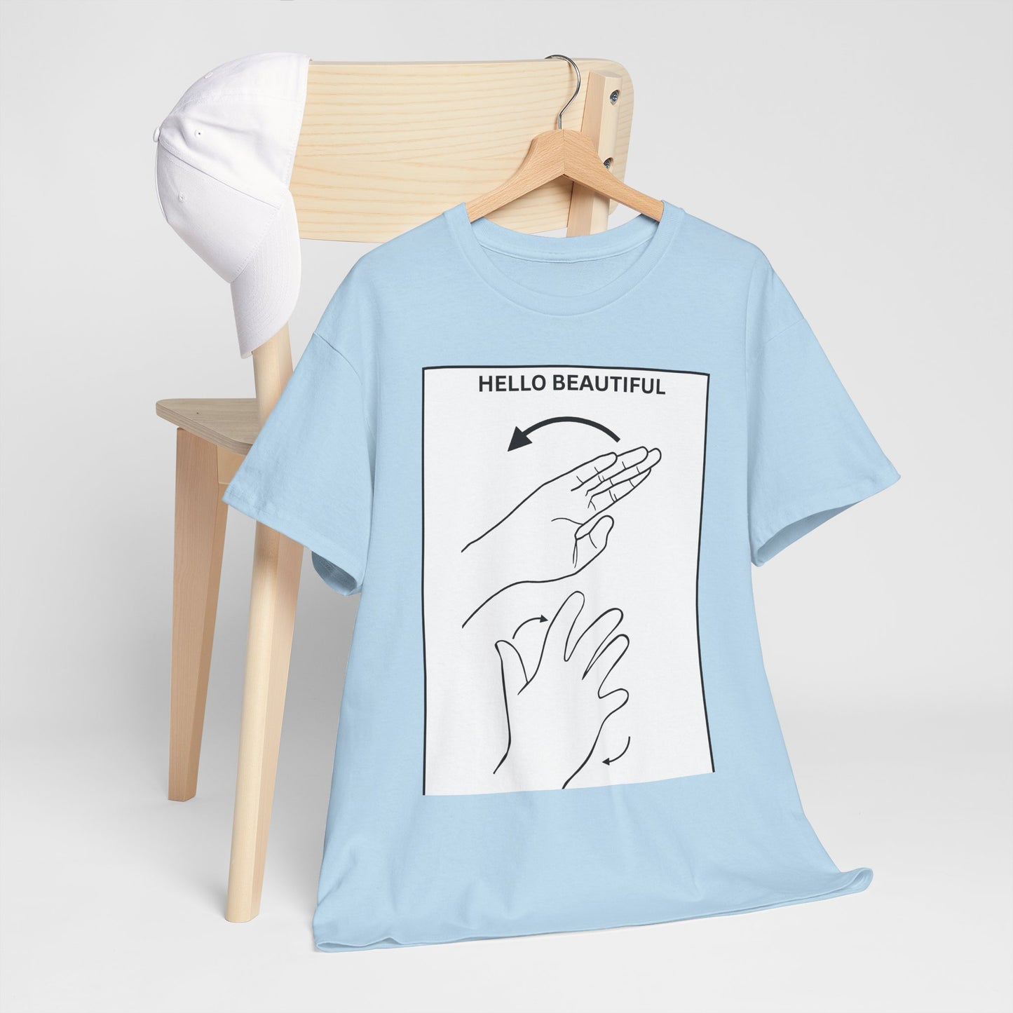 Hello Beautiful Sign Language T-Shirt — ASL Floral Graphic Tee
