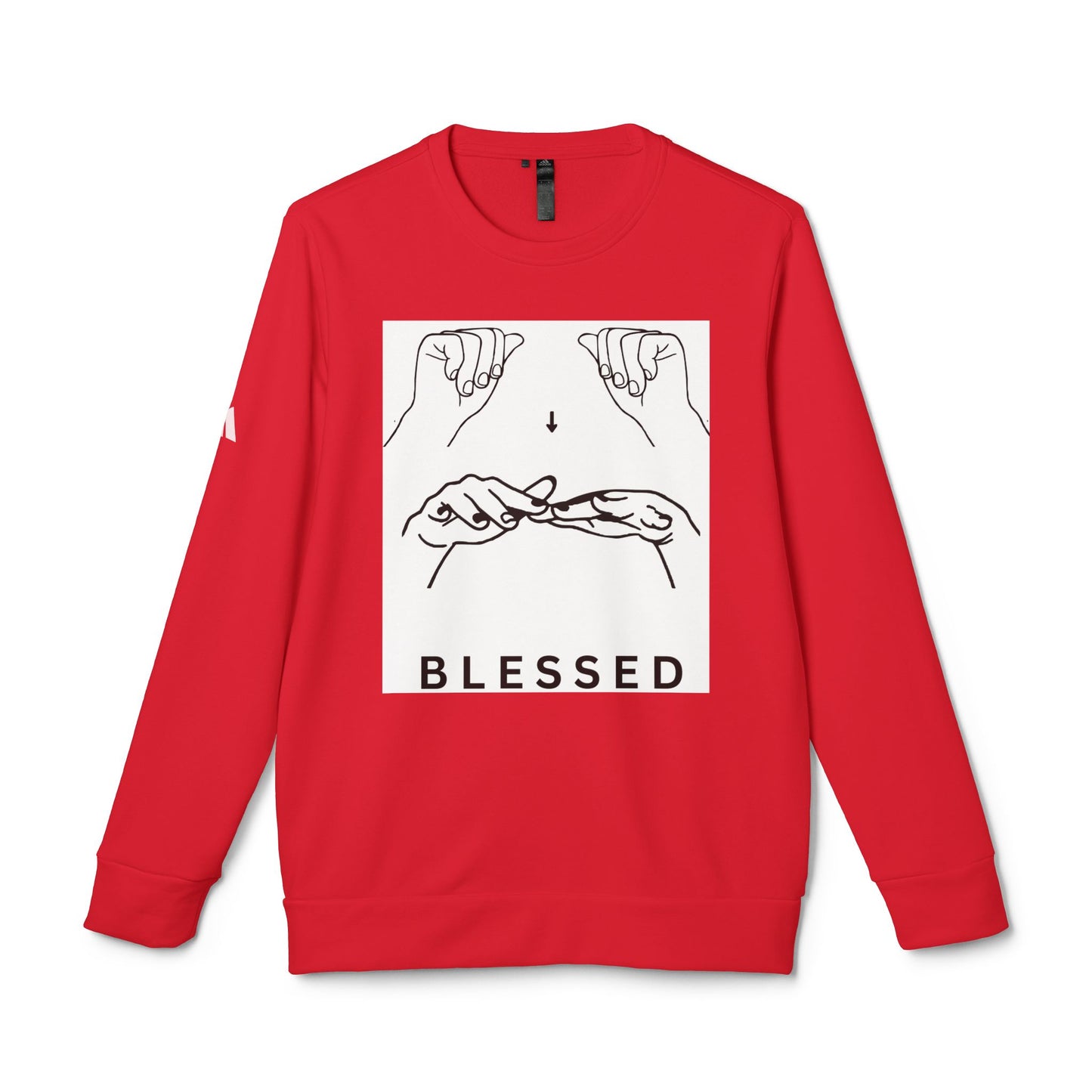 Blessed Hand Sign Crewneck Sweatshirt — adidas Unisex Fleece