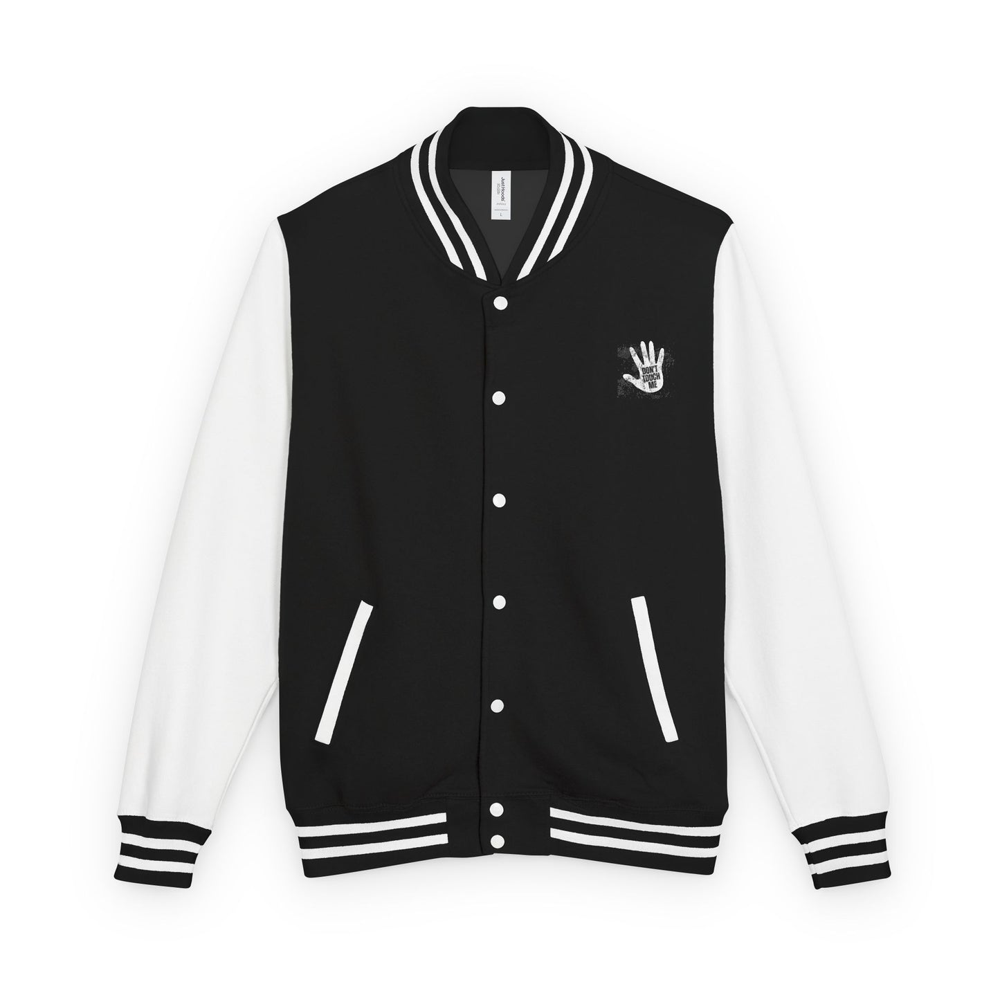Letterman Jacket — "Don’t Touch Me" Palm Print Varsity Jacket