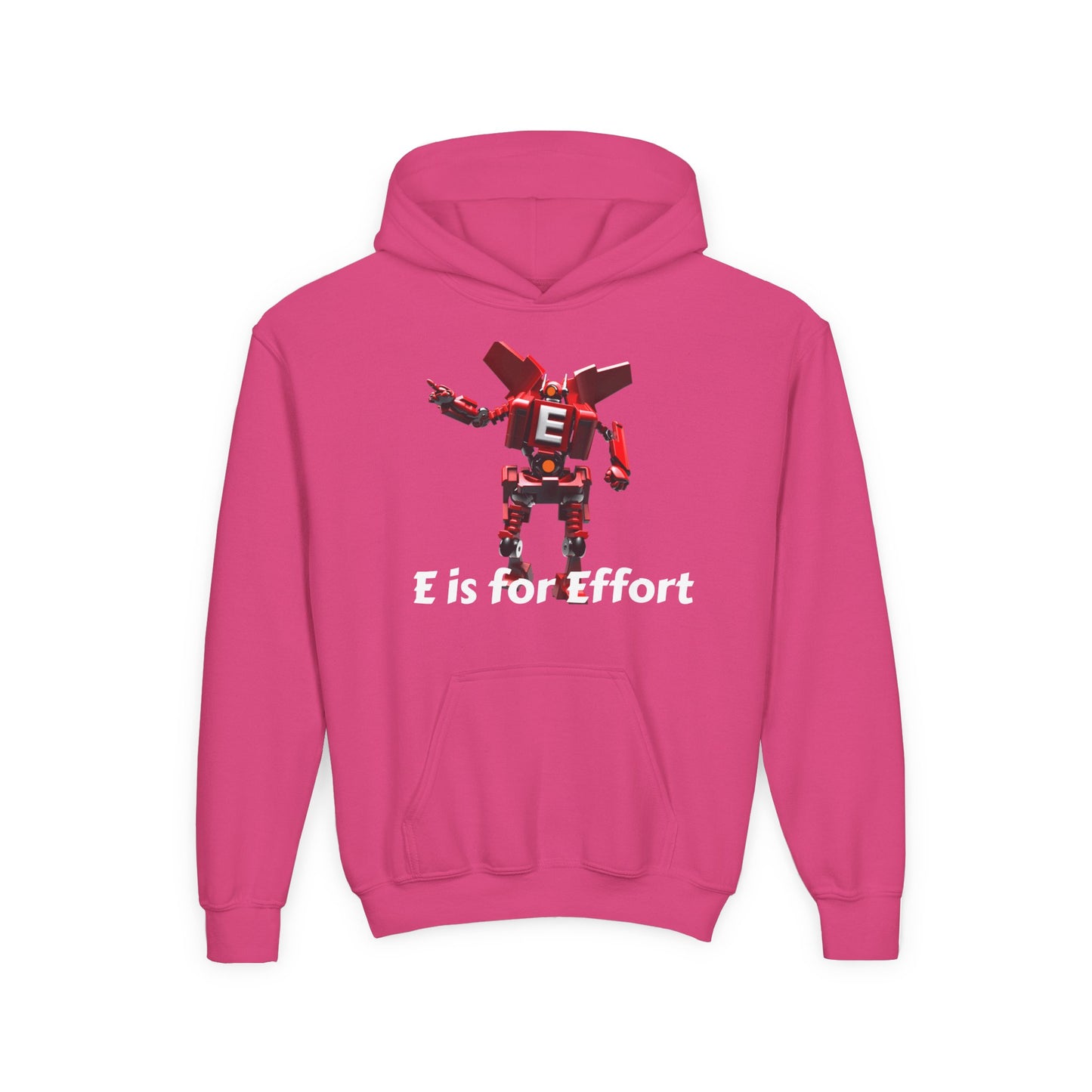 Unisex E= Effort Robot Graphic Hoodie, Cool Sweatshirt , Trendy Gift for Teens, Gaming Apparel, Casual Wear, Birthday Gift
