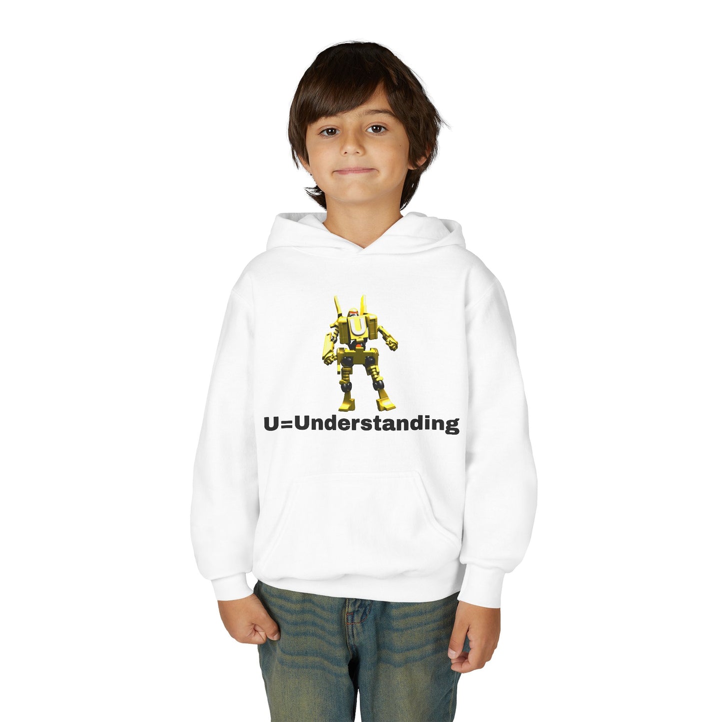 Unisex Robot U=  Understanding Hoodie, Sweatshirt, Graphic Pullover, Casual Wear, Gift for Boys and Girls, School Spirit Apparel
