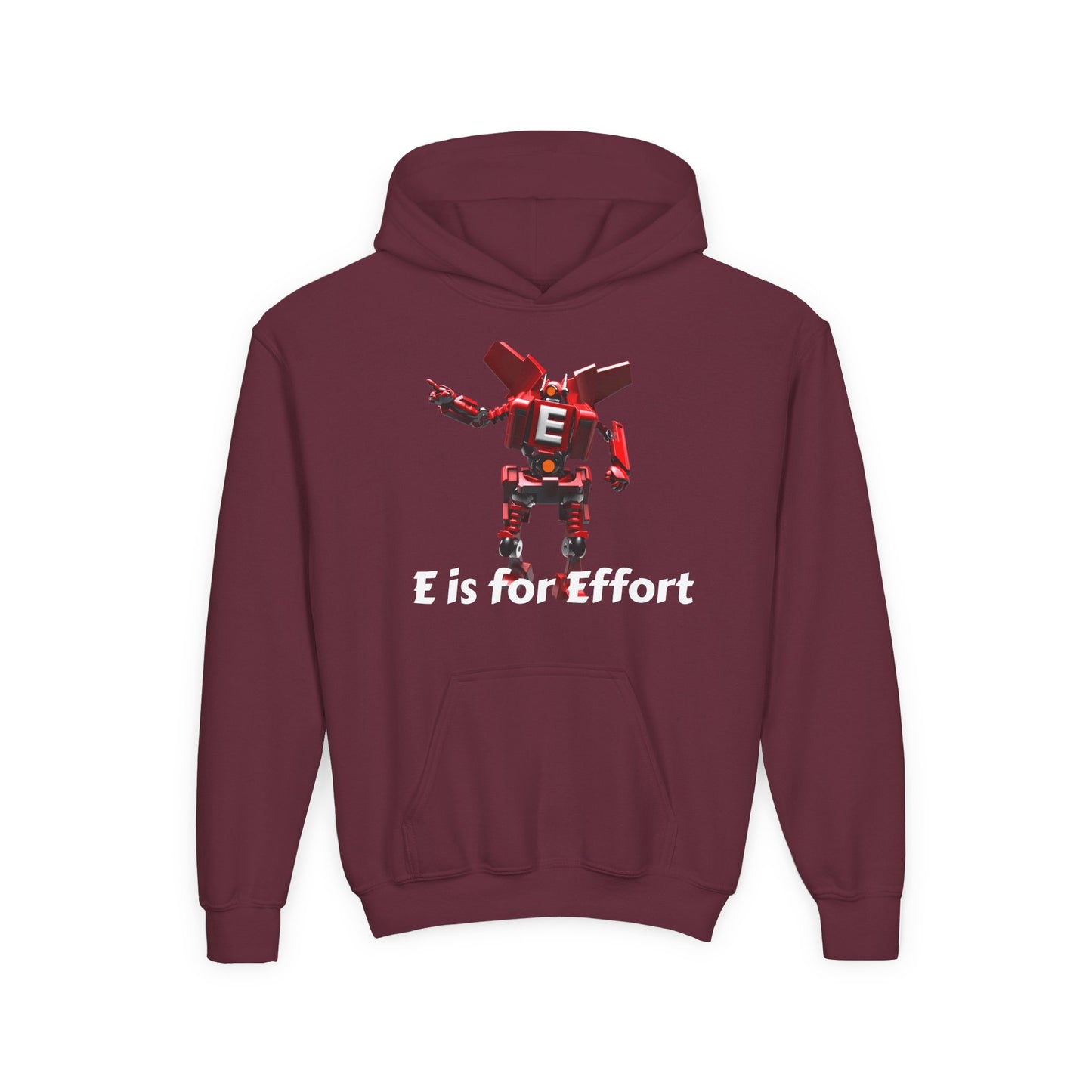 Unisex E= Effort Robot Graphic Hoodie, Cool Sweatshirt , Trendy Gift for Teens, Gaming Apparel, Casual Wear, Birthday Gift