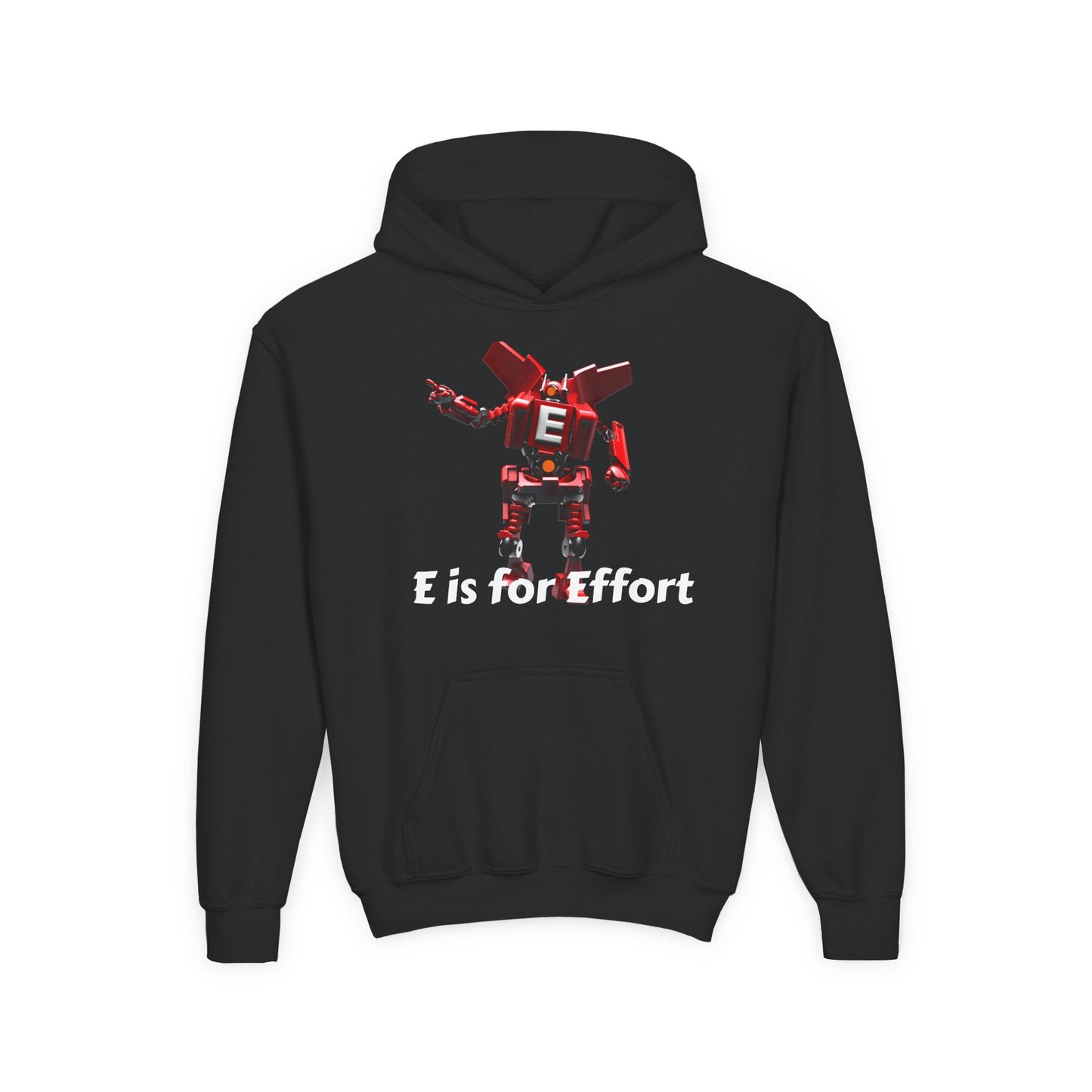 Unisex E= Effort Robot Graphic Hoodie, Cool Sweatshirt , Trendy Gift for Teens, Gaming Apparel, Casual Wear, Birthday Gift