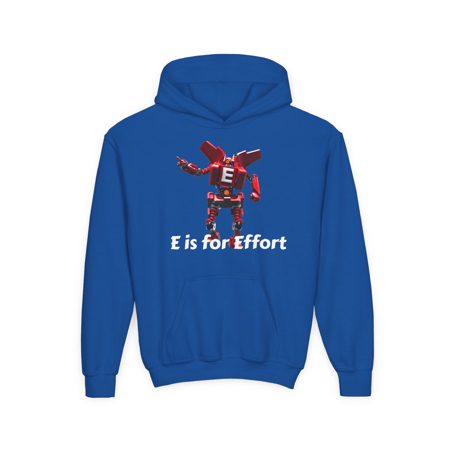 Unisex E= Effort Robot Graphic Hoodie, Cool Sweatshirt , Trendy Gift for Teens, Gaming Apparel, Casual Wear, Birthday Gift