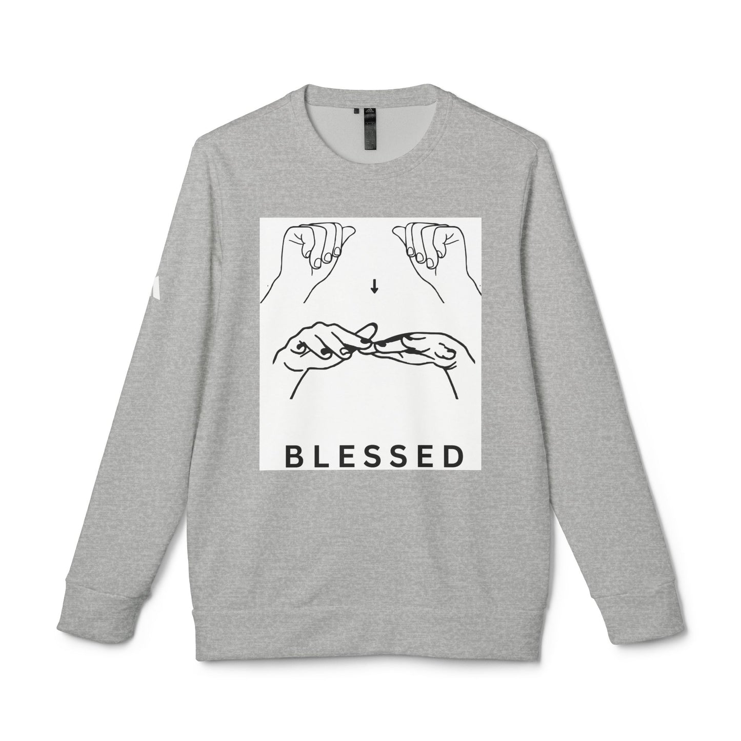 Blessed Hand Sign Crewneck Sweatshirt — adidas Unisex Fleece