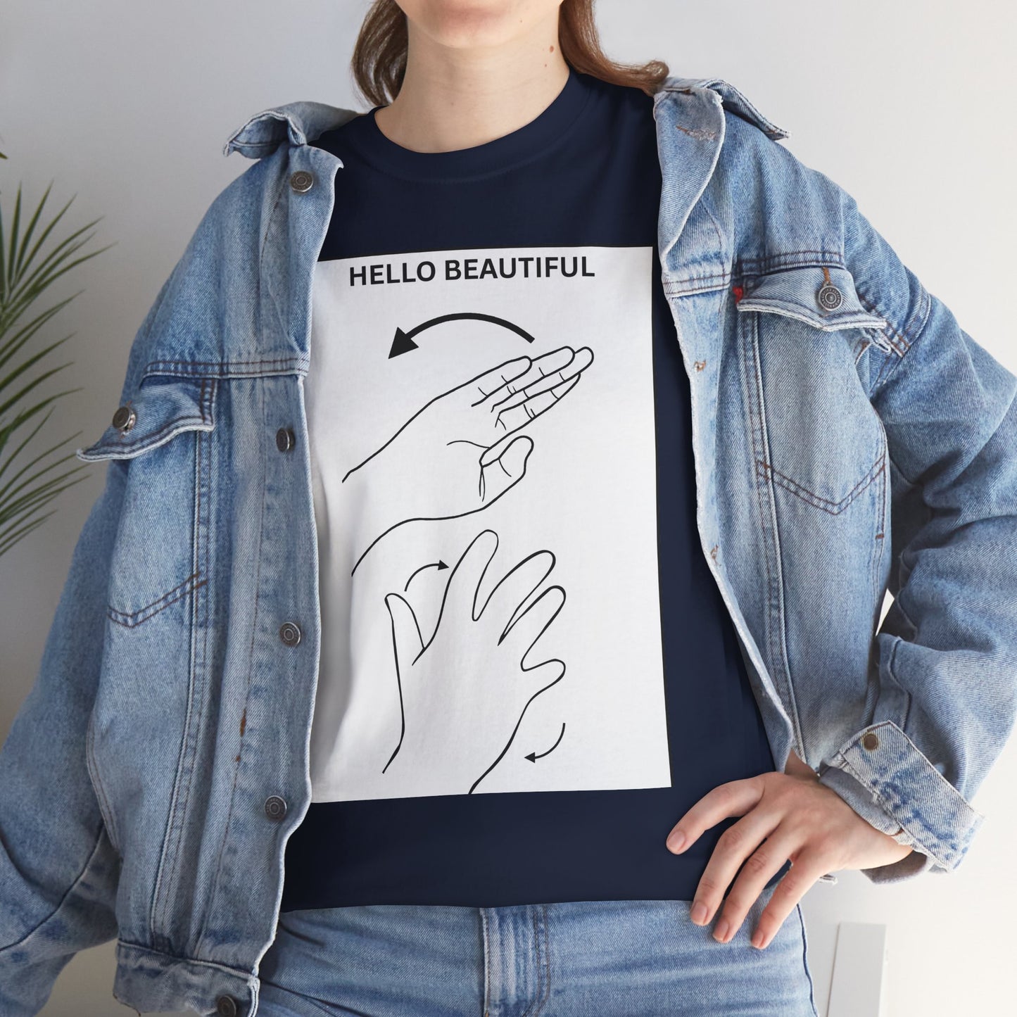 Hello Beautiful Sign Language T-Shirt — ASL Floral Graphic Tee