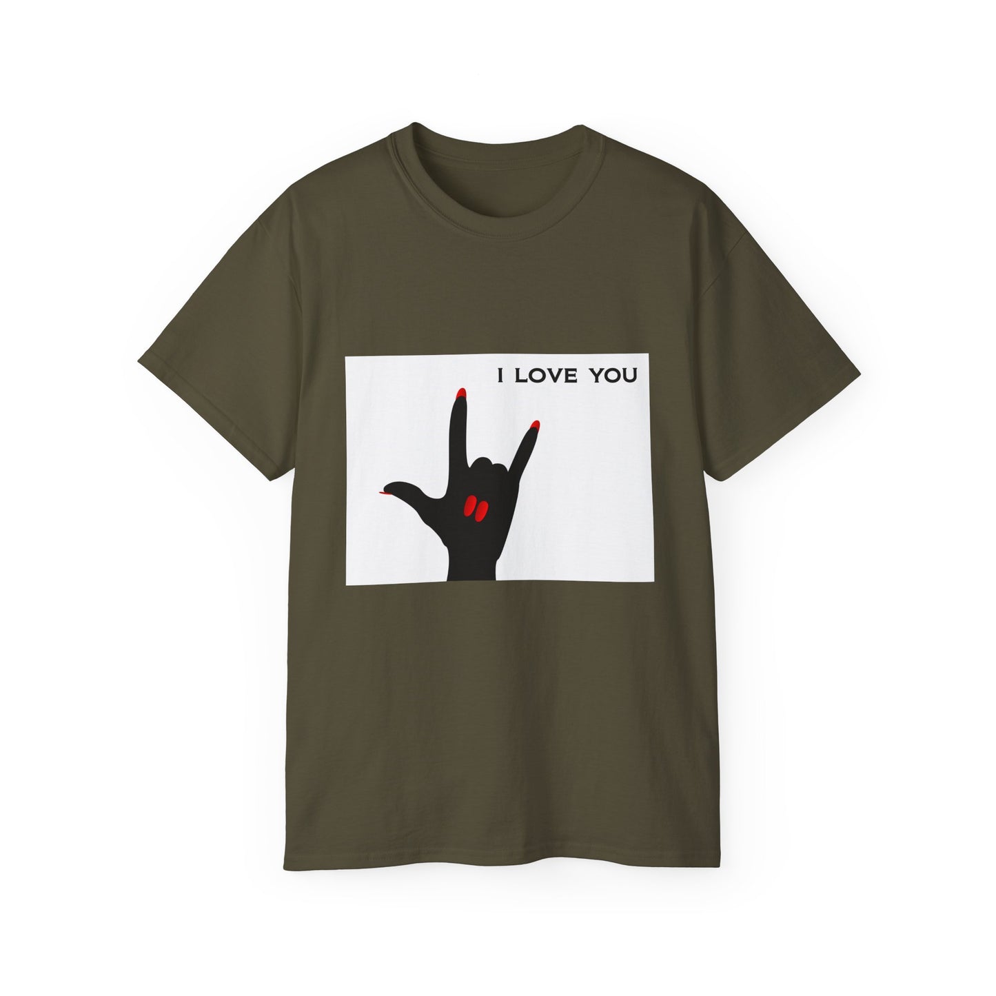 Unisex Ultra Cotton Tee "I LOVE YOU" Sign Language Hand