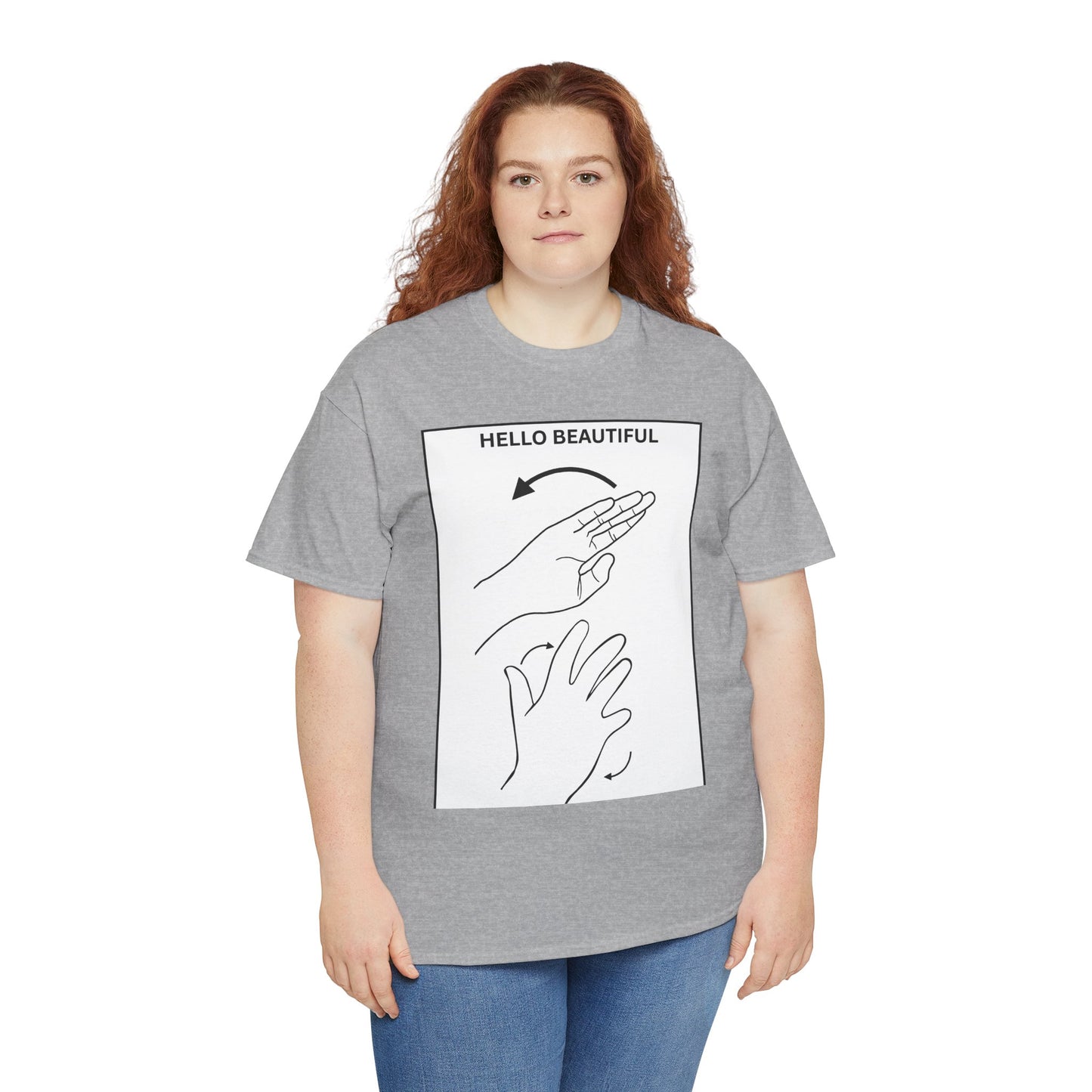 Hello Beautiful Sign Language T-Shirt — ASL Floral Graphic Tee