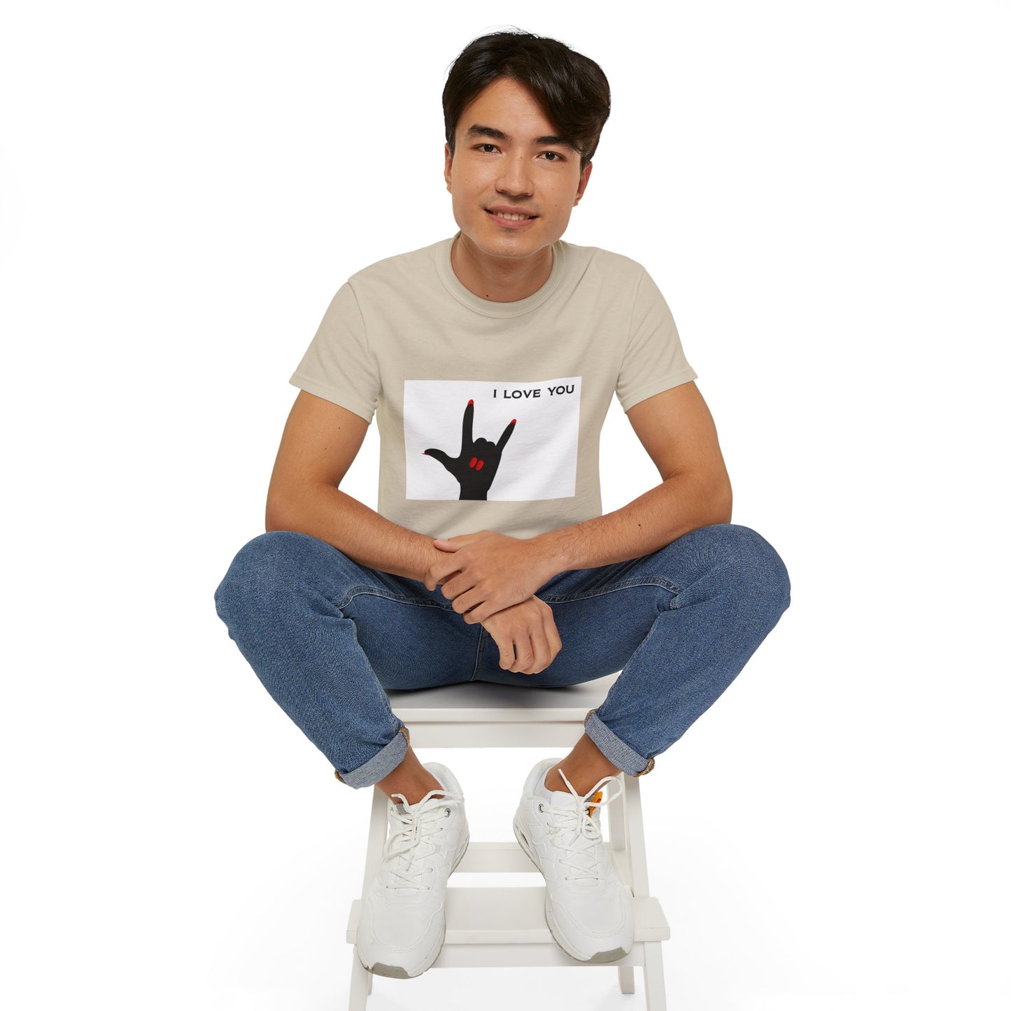 Unisex Ultra Cotton Tee "I LOVE YOU" Sign Language Hand