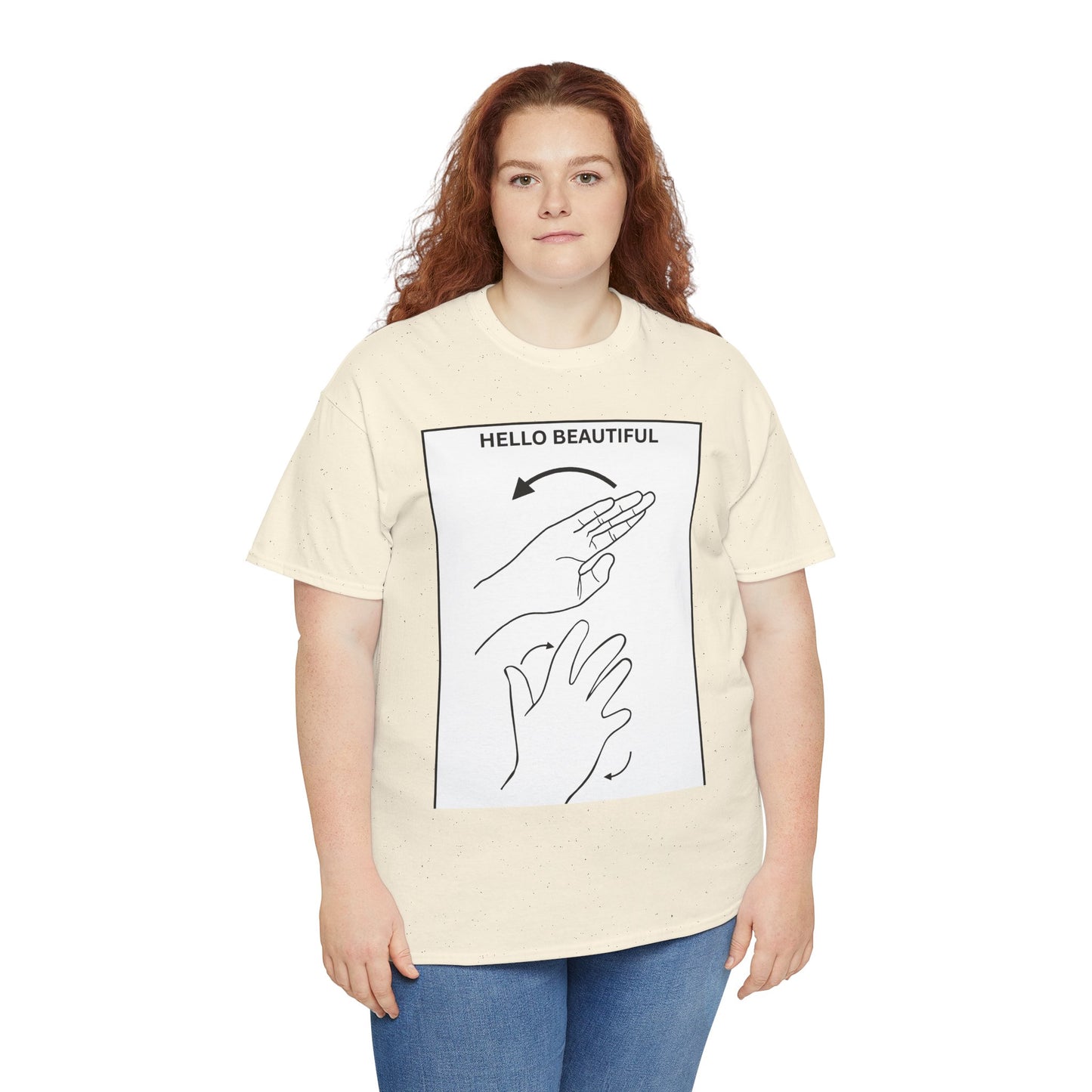 Hello Beautiful Sign Language T-Shirt — ASL Floral Graphic Tee