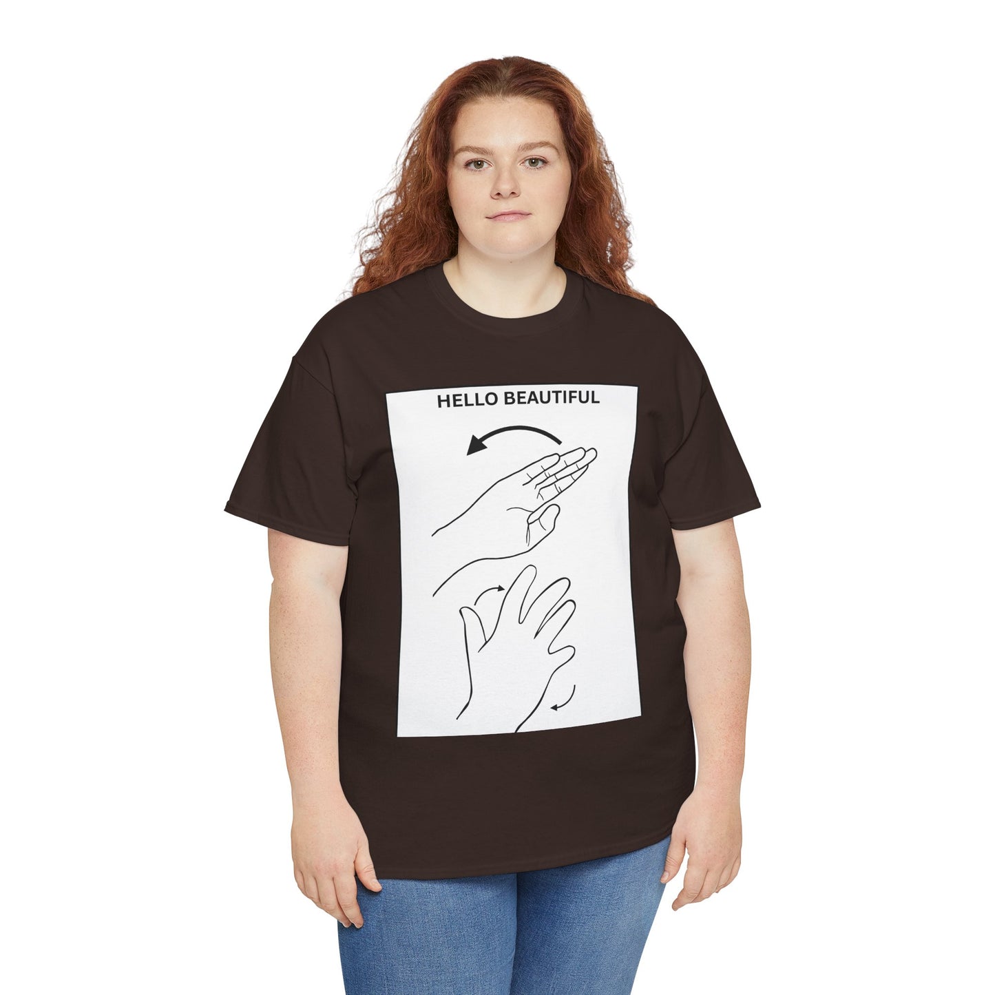 Hello Beautiful Sign Language T-Shirt — ASL Floral Graphic Tee