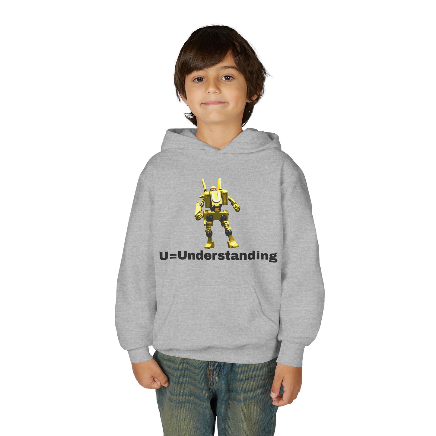 Unisex Robot U=  Understanding Hoodie, Sweatshirt, Graphic Pullover, Casual Wear, Gift for Boys and Girls, School Spirit Apparel