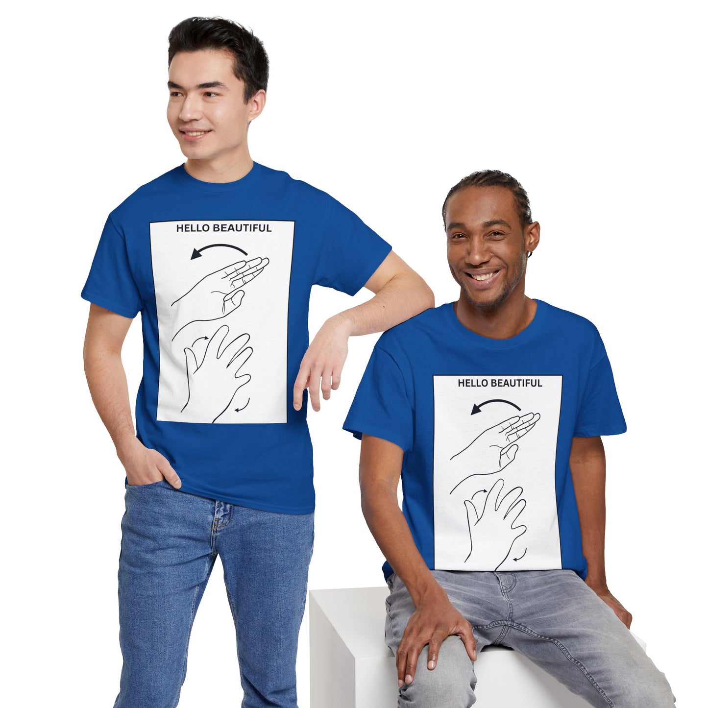 Hello Beautiful Sign Language T-Shirt — ASL Floral Graphic Tee