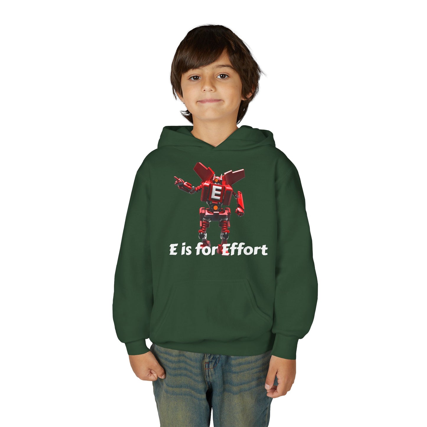 Unisex E= Effort Robot Graphic Hoodie, Cool Sweatshirt , Trendy Gift for Teens, Gaming Apparel, Casual Wear, Birthday Gift