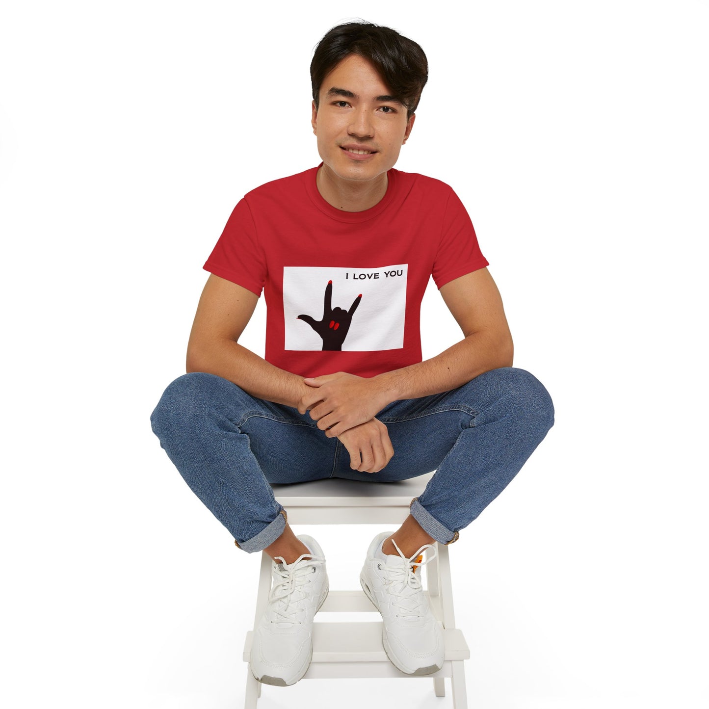 Unisex Ultra Cotton Tee "I LOVE YOU" Sign Language Hand