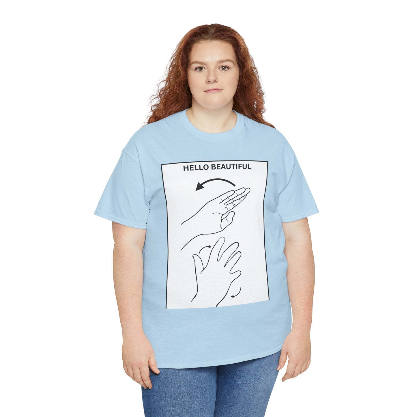Hello Beautiful Sign Language T-Shirt — ASL Floral Graphic Tee