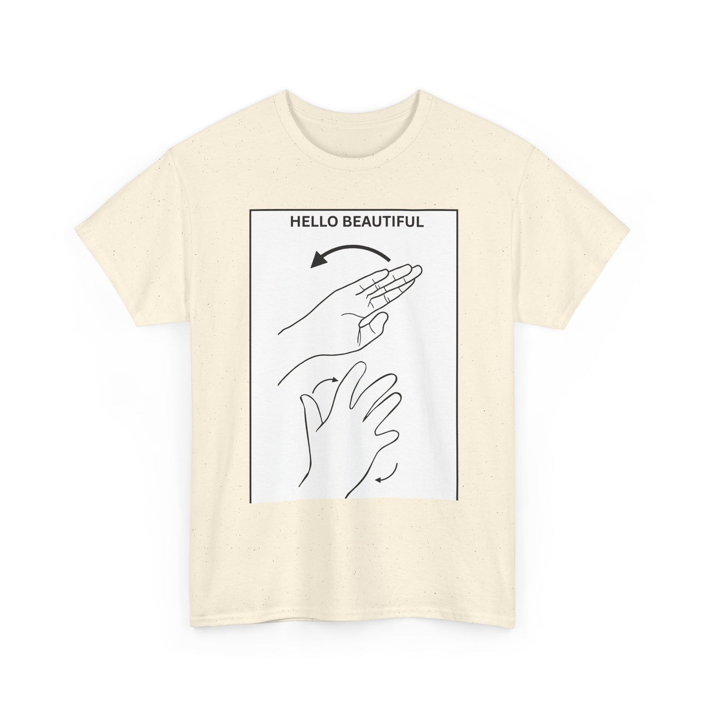 Hello Beautiful Sign Language T-Shirt — ASL Floral Graphic Tee