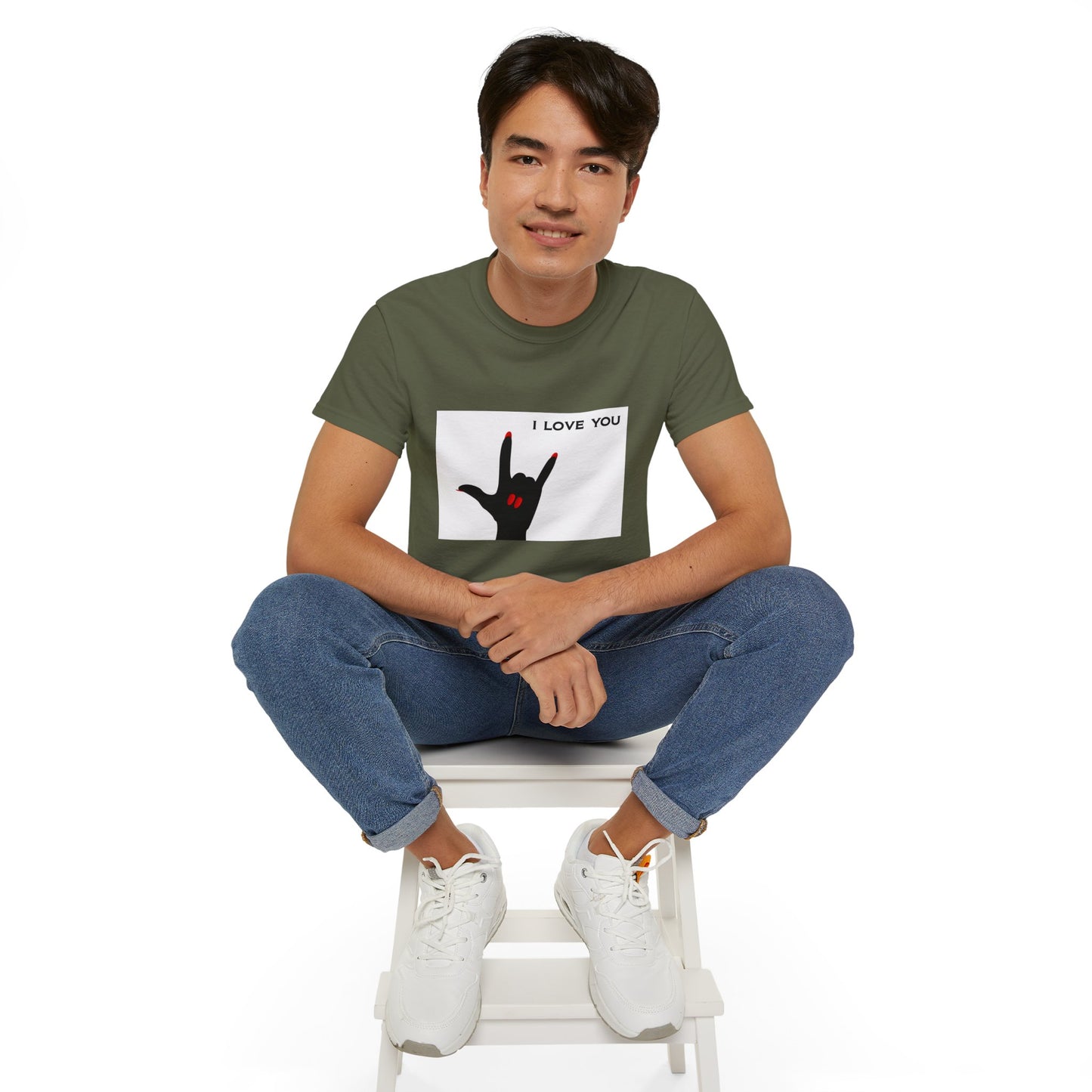 Unisex Ultra Cotton Tee "I LOVE YOU" Sign Language Hand
