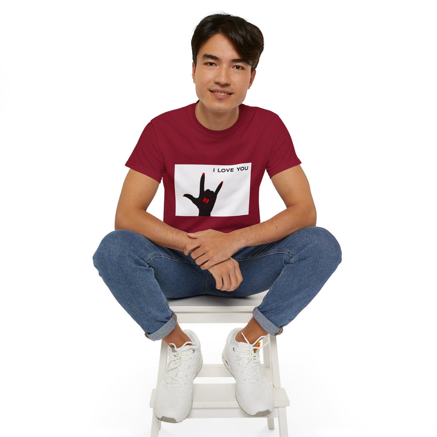 Unisex Ultra Cotton Tee "I LOVE YOU" Sign Language Hand