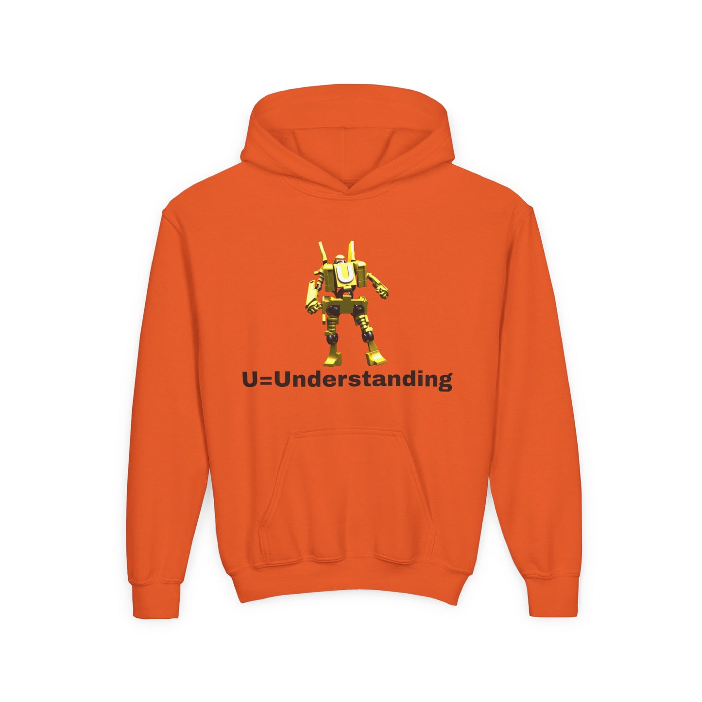 Unisex Robot U=  Understanding Hoodie, Sweatshirt, Graphic Pullover, Casual Wear, Gift for Boys and Girls, School Spirit Apparel