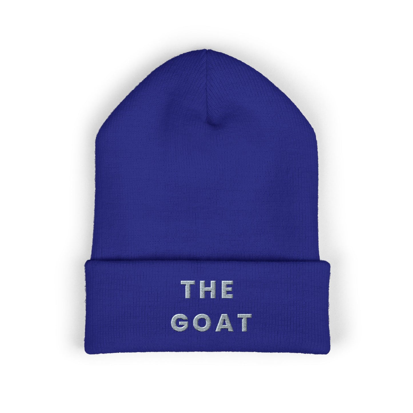 THE GOAT Embroidered Cuffed Beanie — Classic Knit Winter Hat