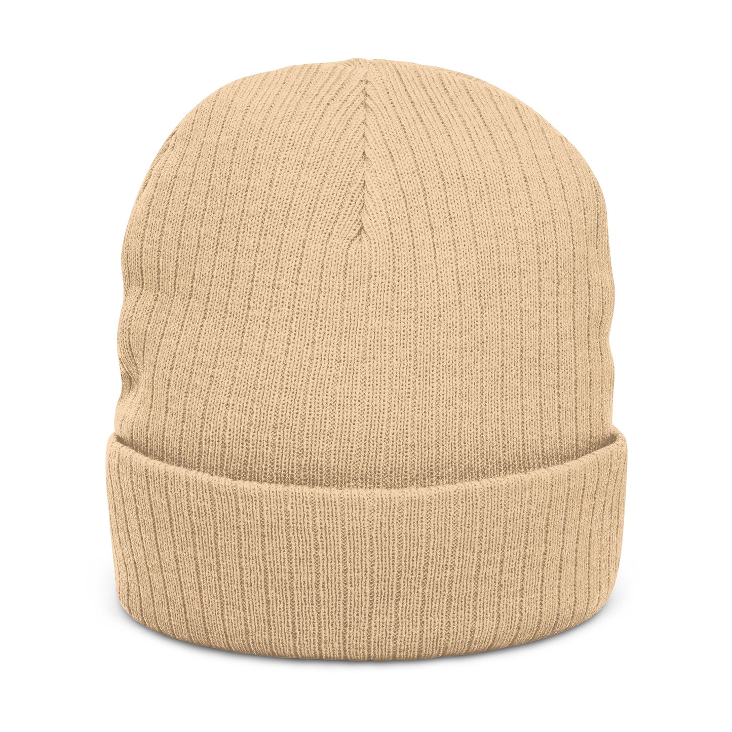 I Believe Ribbed Knit Beanie – Embroidered Cuffed Winter Hat