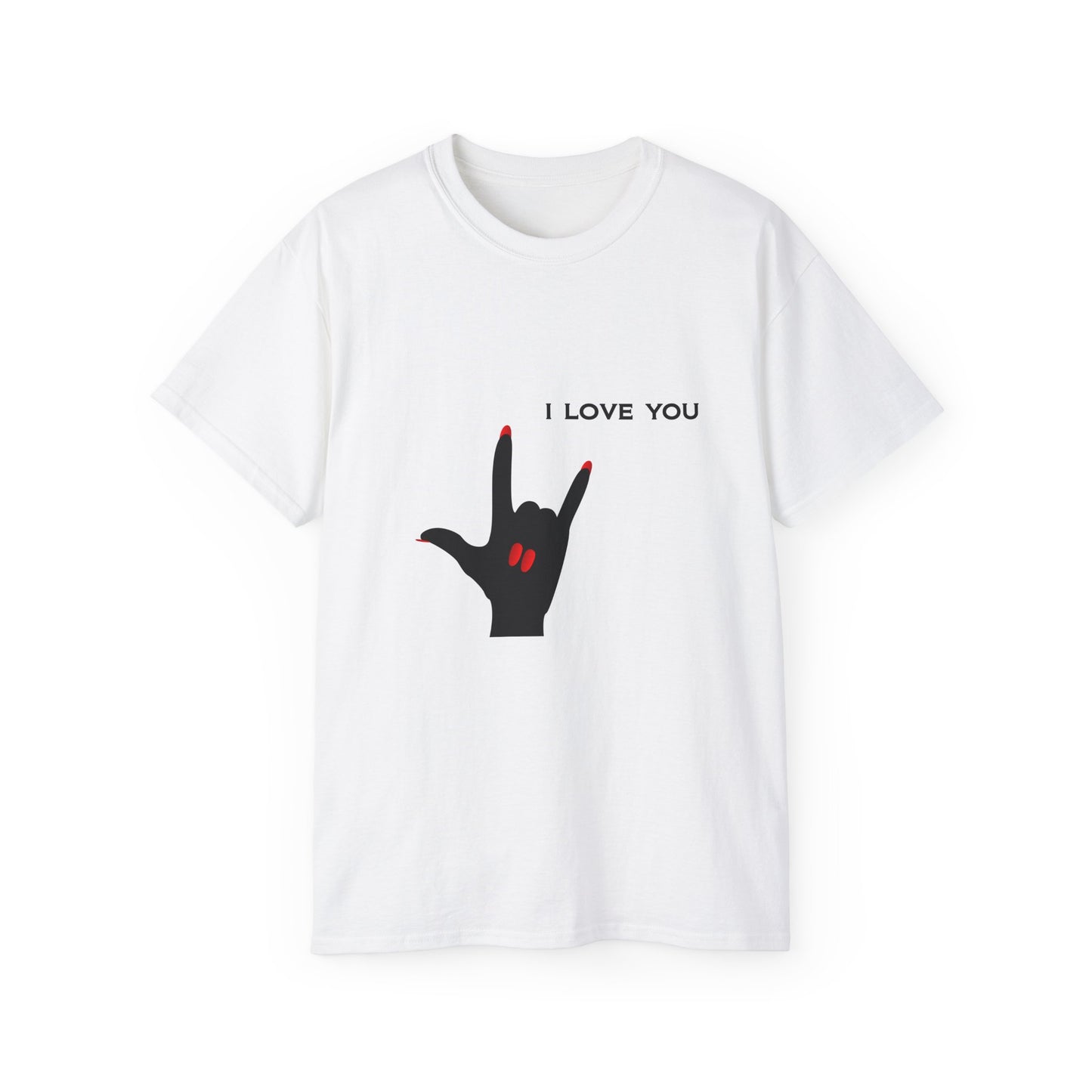 Unisex Ultra Cotton Tee "I LOVE YOU" Sign Language Hand
