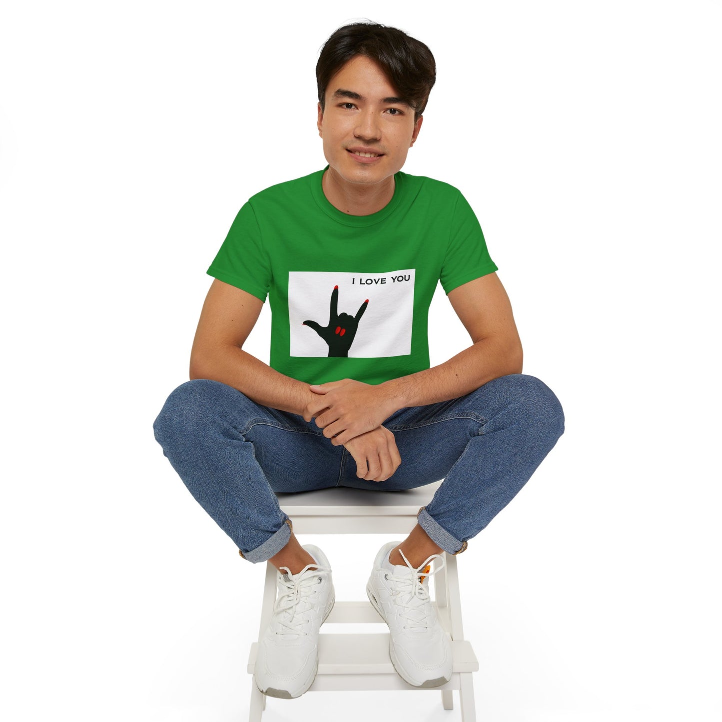 Unisex Ultra Cotton Tee "I LOVE YOU" Sign Language Hand