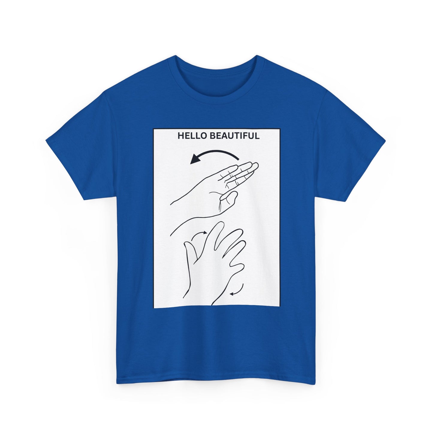 Hello Beautiful Sign Language T-Shirt — ASL Floral Graphic Tee