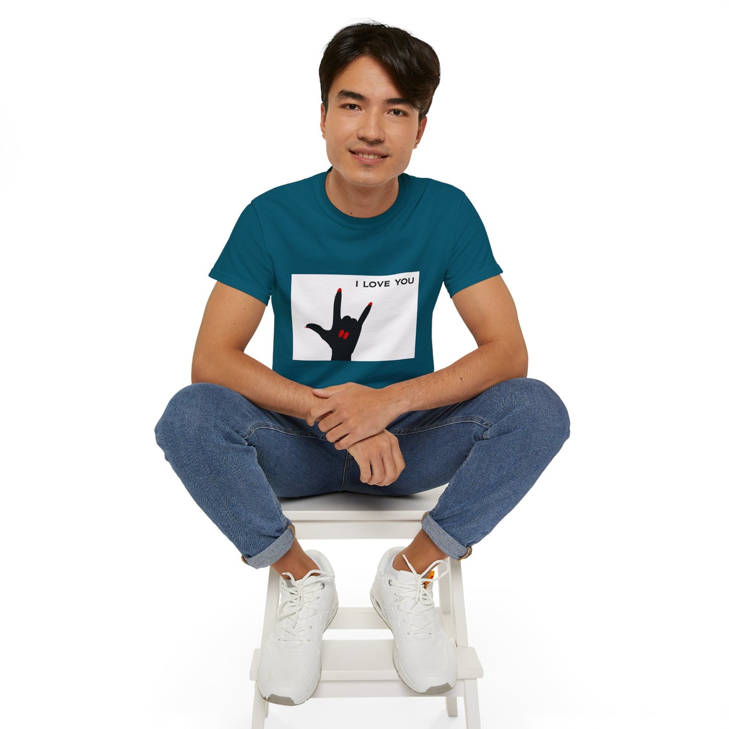 Unisex Ultra Cotton Tee "I LOVE YOU" Sign Language Hand