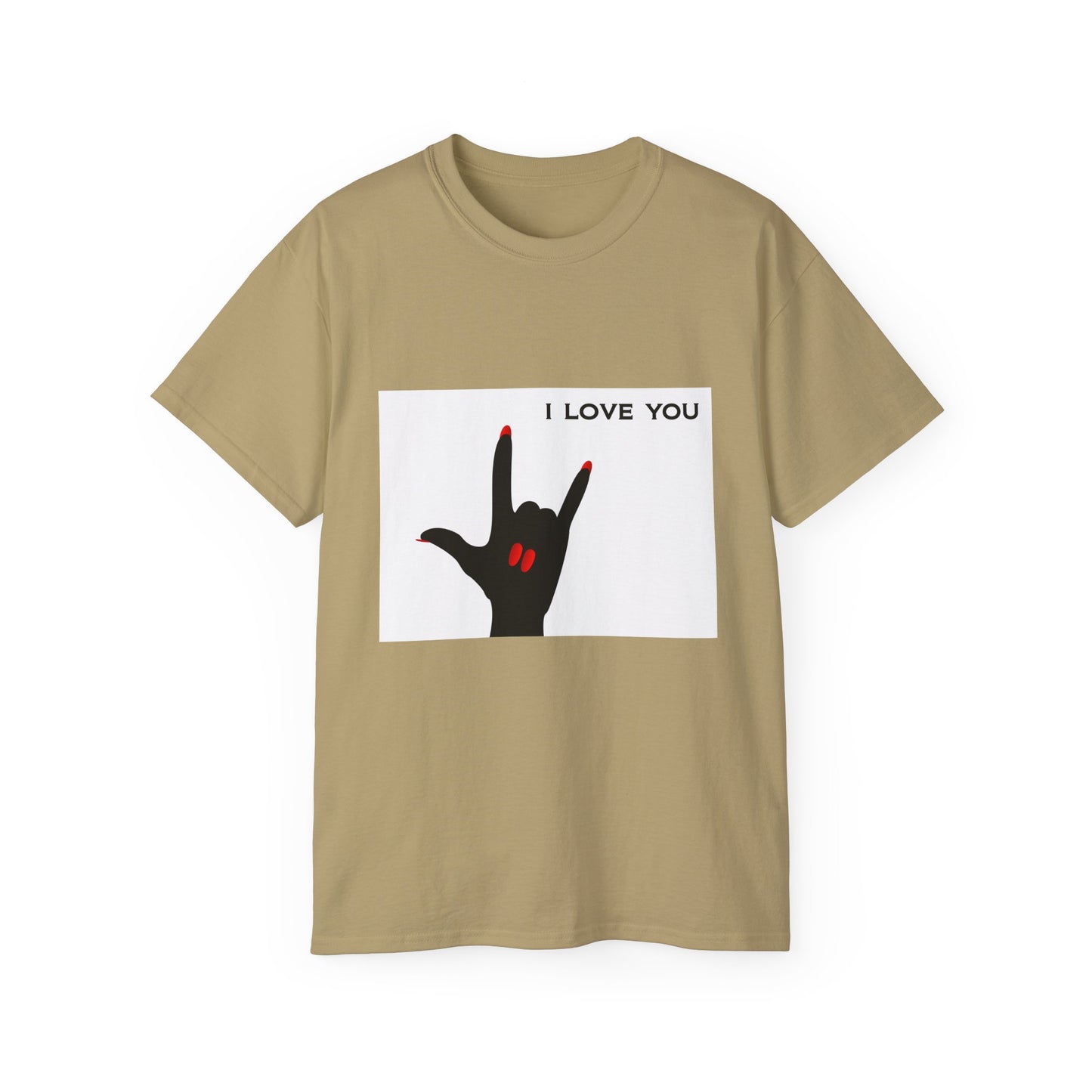 Unisex Ultra Cotton Tee "I LOVE YOU" Sign Language Hand