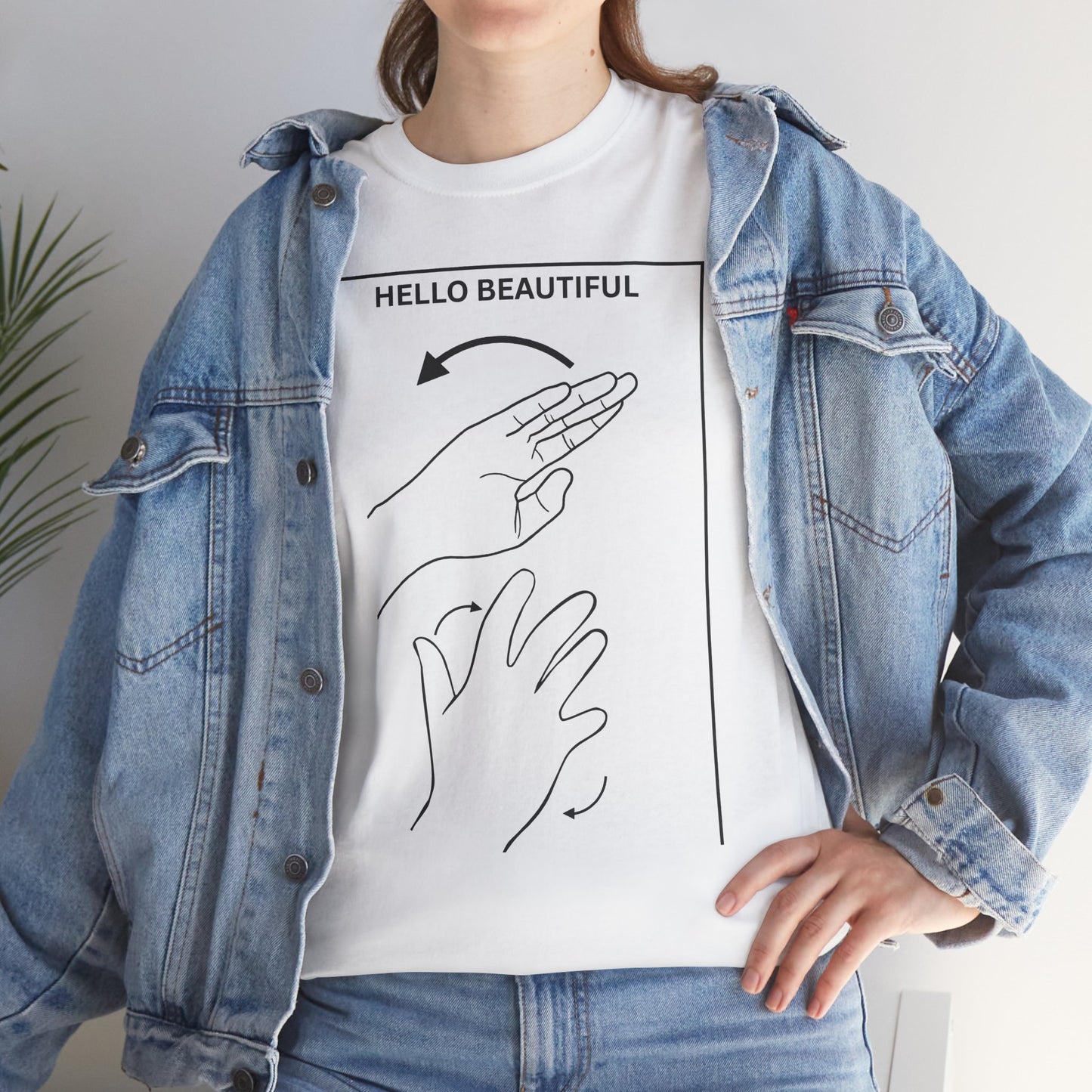 Hello Beautiful Sign Language T-Shirt — ASL Floral Graphic Tee
