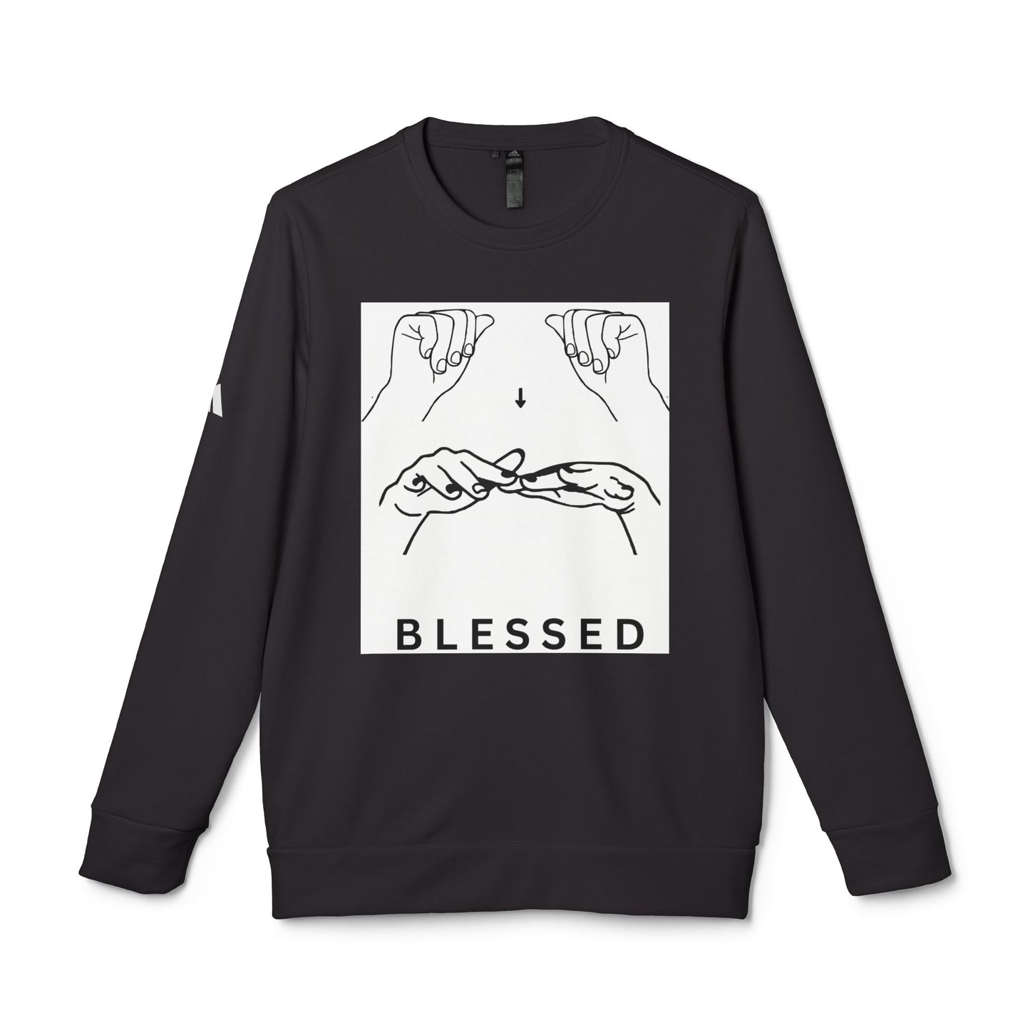 Blessed Hand Sign Crewneck Sweatshirt — adidas Unisex Fleece
