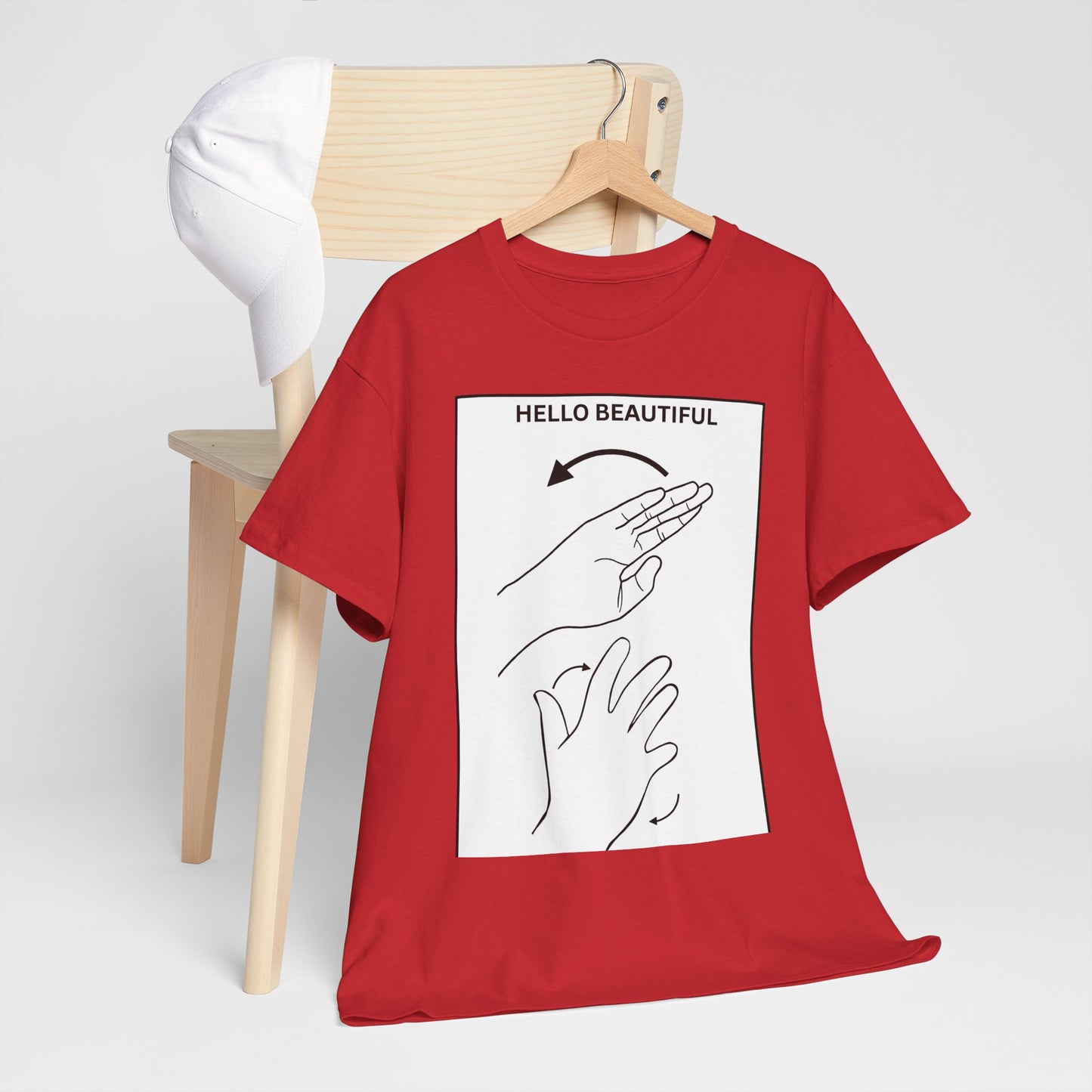 Hello Beautiful Sign Language T-Shirt — ASL Floral Graphic Tee