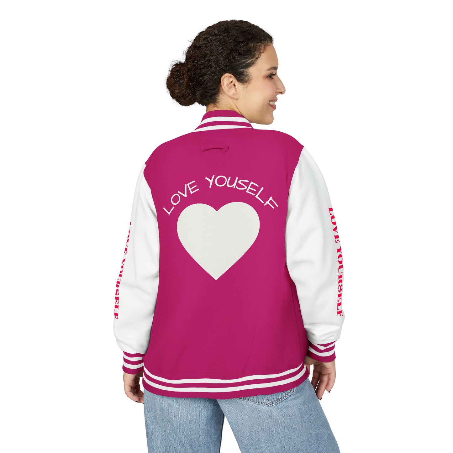 Letterman Jacket — 'Love Yourself' Black & White Varsity Jacket