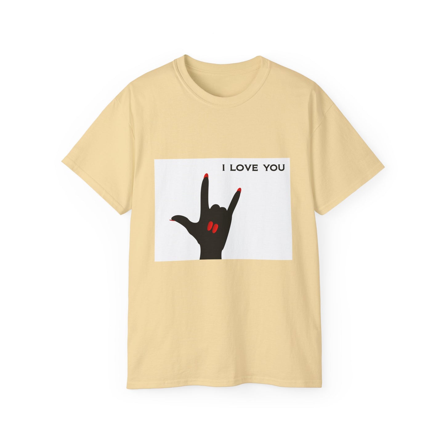 Unisex Ultra Cotton Tee "I LOVE YOU" Sign Language Hand