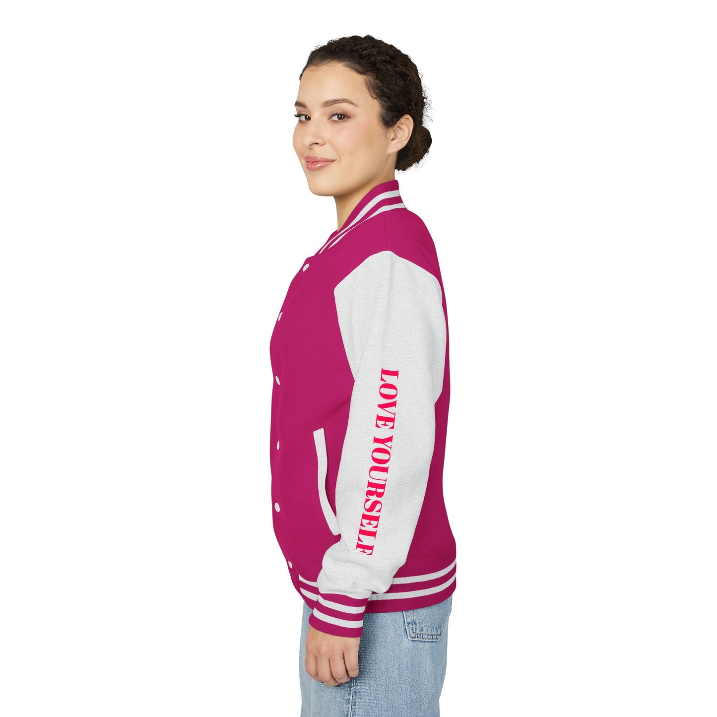 Letterman Jacket — 'Love Yourself' Black & White Varsity Jacket