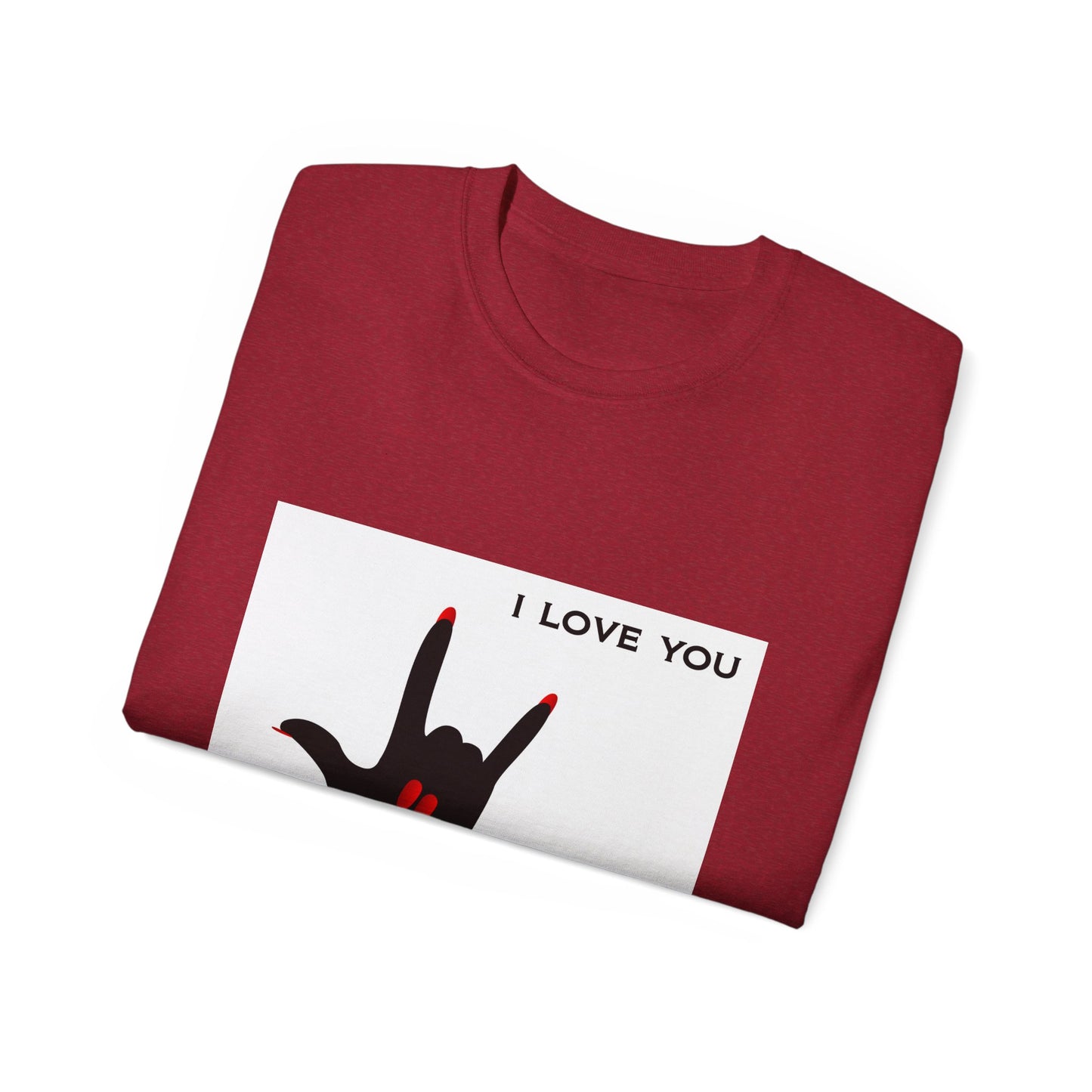 Unisex Ultra Cotton Tee "I LOVE YOU" Sign Language Hand