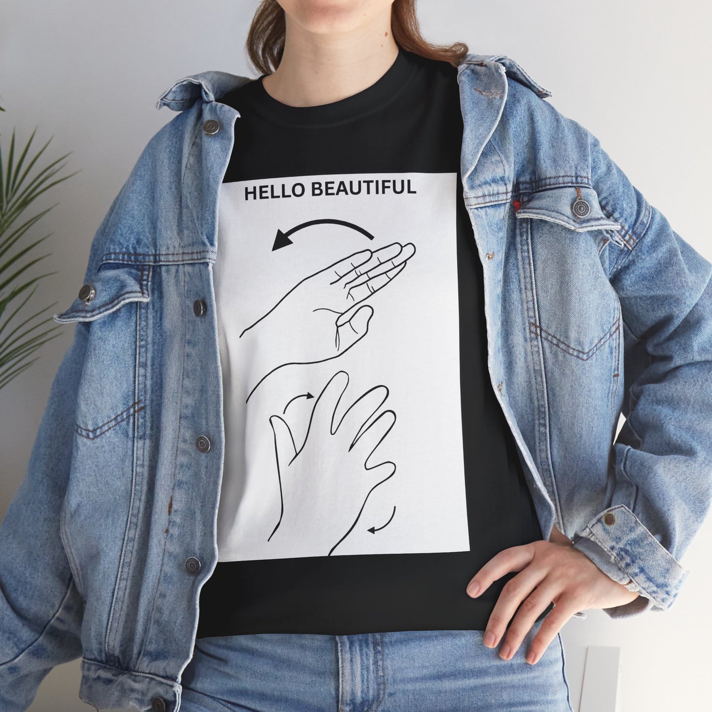 Hello Beautiful Sign Language T-Shirt — ASL Floral Graphic Tee