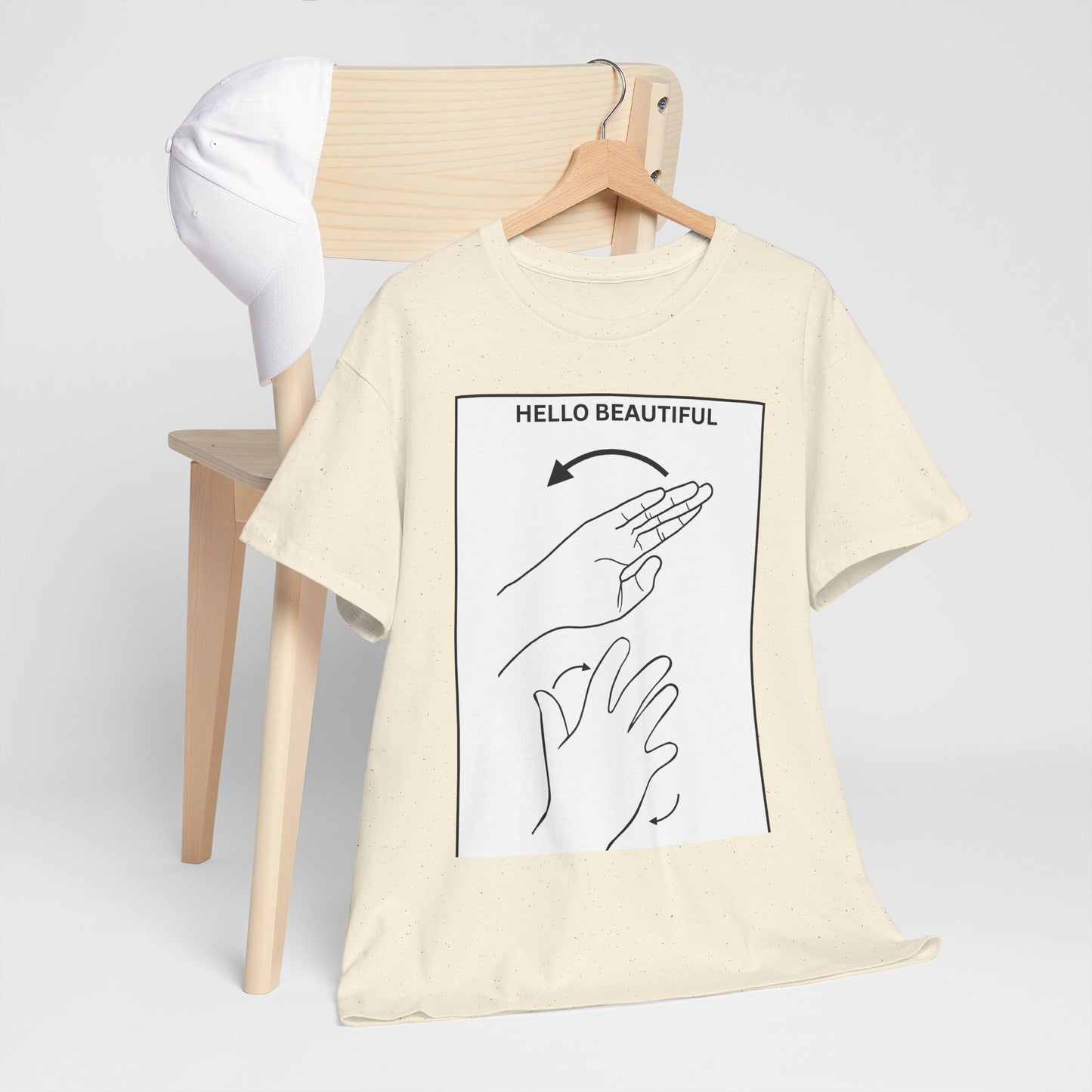 Hello Beautiful Sign Language T-Shirt — ASL Floral Graphic Tee